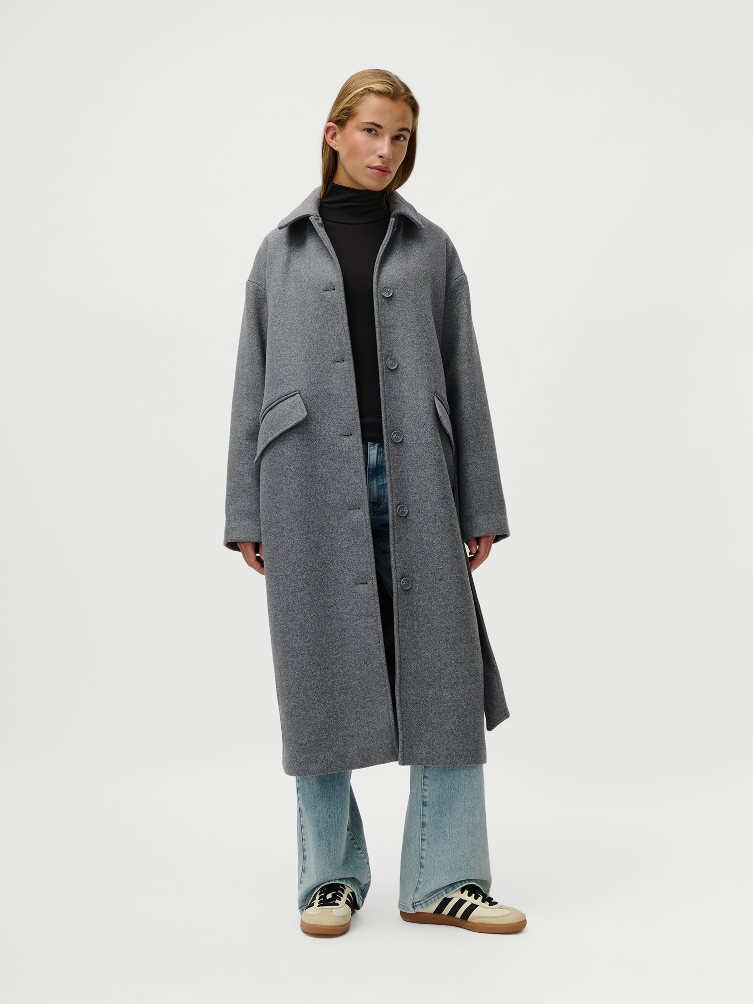 LeGer Langmantel »Anaida, LeGer by Lena Gercke«, Regular fit mit Rundhalsausschnitt