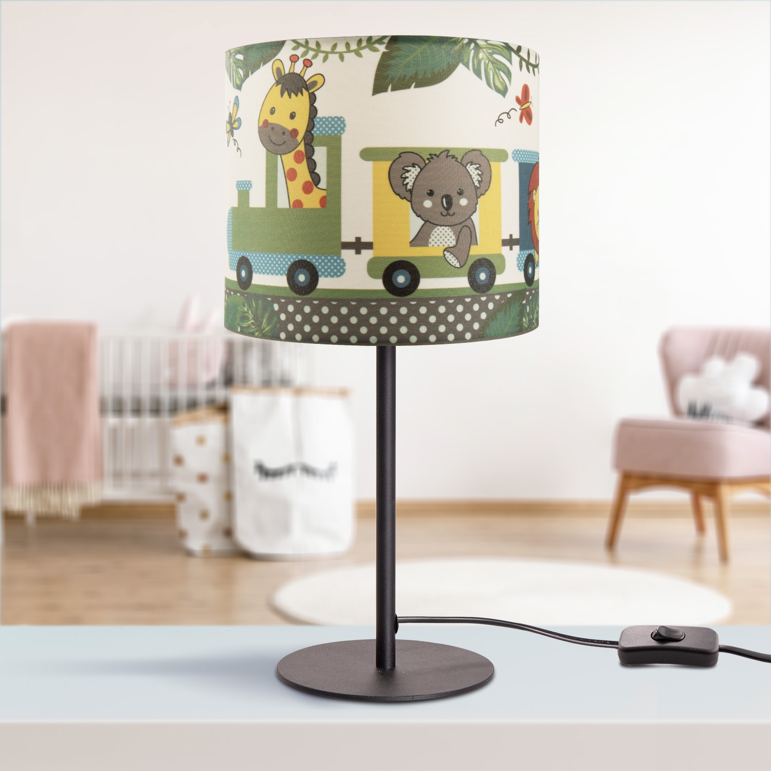 Paco Home Tischleuchte »Diamond 635«, 1 flammig-flammig, Kinderlampe LED  Kinderzimmer Lampe Zug Mit Tieren, Tischleuchte E14 im OTTO Online Shop
