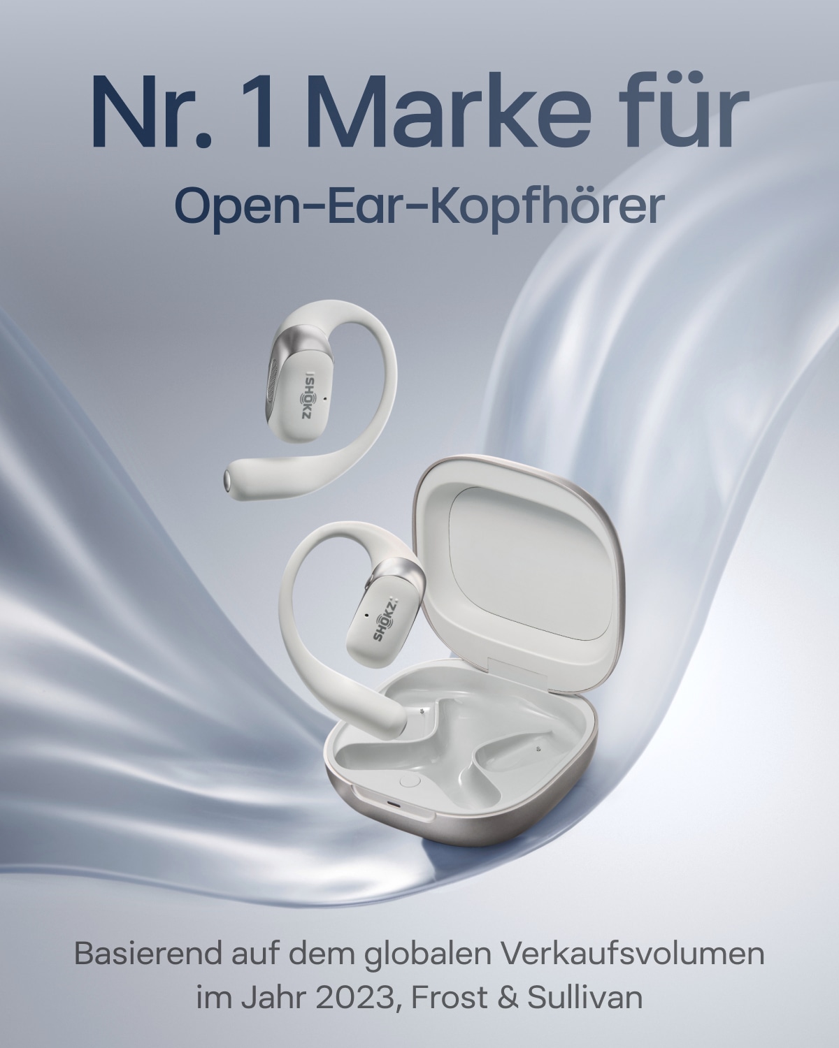 Shokz Open-Ear-Kopfhörer »OpenFit 2+ inklusive Schutzhülle«, A2DP Bluetooth, Freisprechfunktion-True Wireless