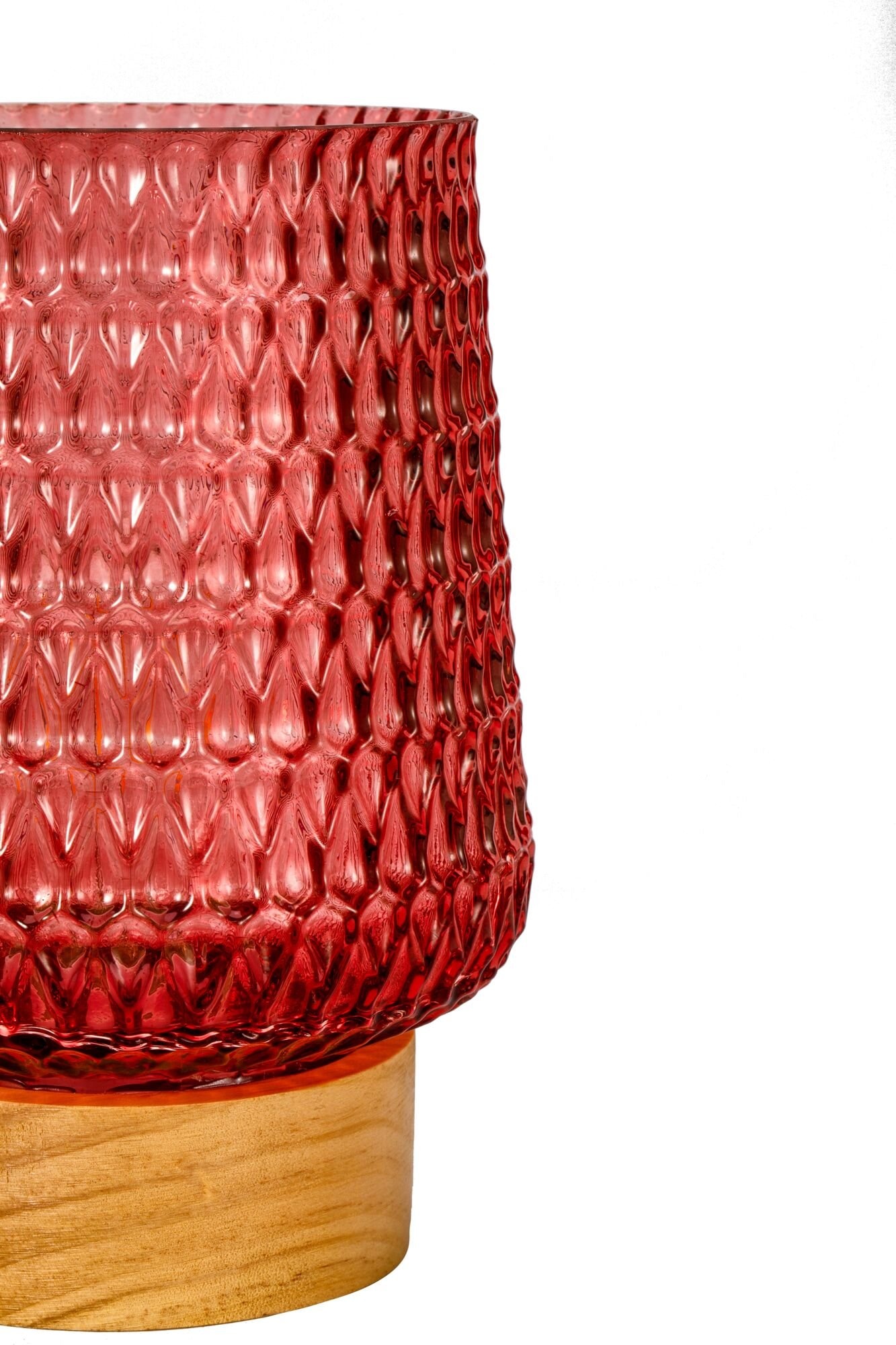 Pauleen LED Tischleuchte »Rose Glamour mobile Rosa Glas/Holz«, 1 flammig, Leuchtmittel E27 | Leuchtmittel wechselbar, E27, Timer Batterie