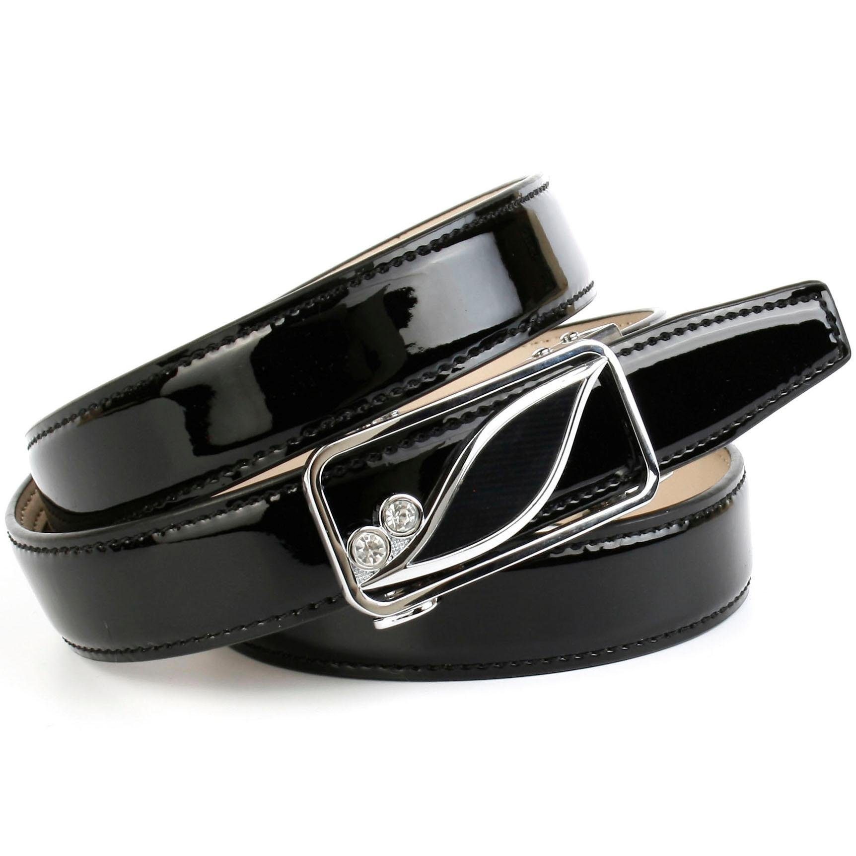 Anthoni Crown Lackgürtel Ledergürtel, bestellen in OTTO schwarz bei mit Automatik-Schließe