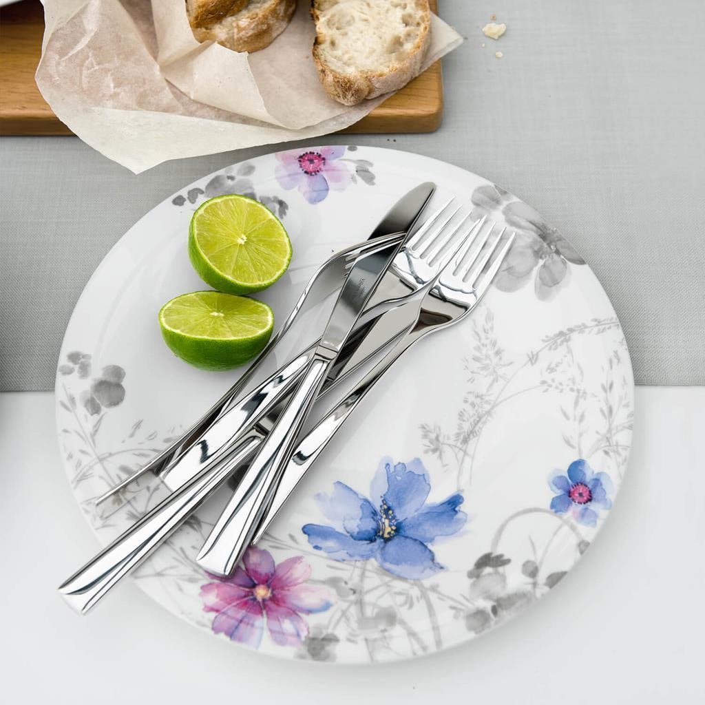 Villeroy & Boch Geschirr-Set »Kombiservice Mariefleur Gris Basic 30er Set bunt« Spülmaschinengeeignet, Mikrowellenfest