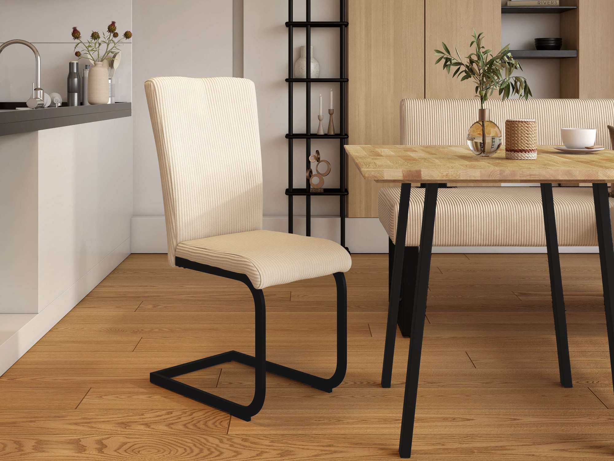 Home affaire Eckbankgruppe »Oliver« Set, 4-tlg, 4 Stk. tlg. Eckbank mit Wellenunterfederung im Sitz, Tisch Massiv Eiche