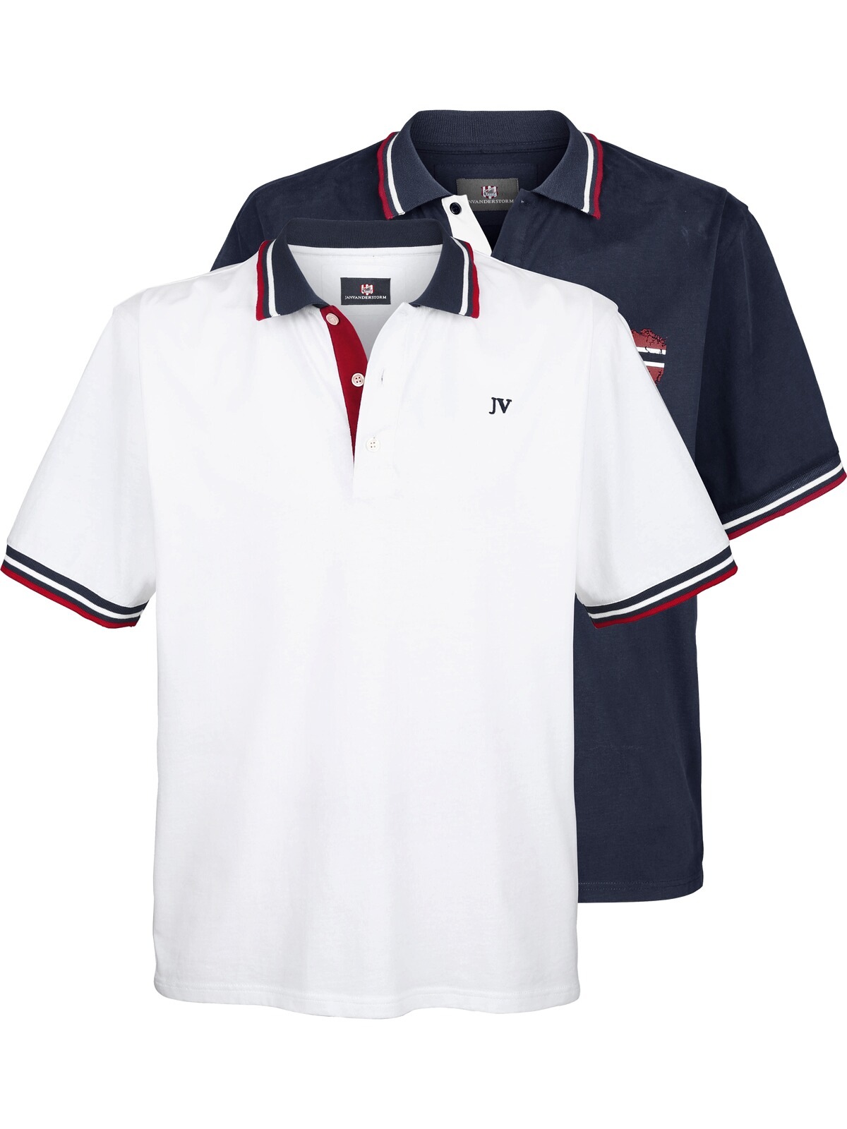 Jan Vanderstorm Poloshirt »Doppelpack Poloshirt JOHAN«, in zwei Designs (2er-Pack)