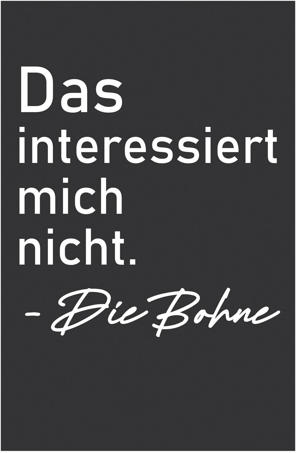 queence Metallbild »Die Bohne« Schriftzug | Schriftzüge 1 Stk. tlg. Stahlschilder