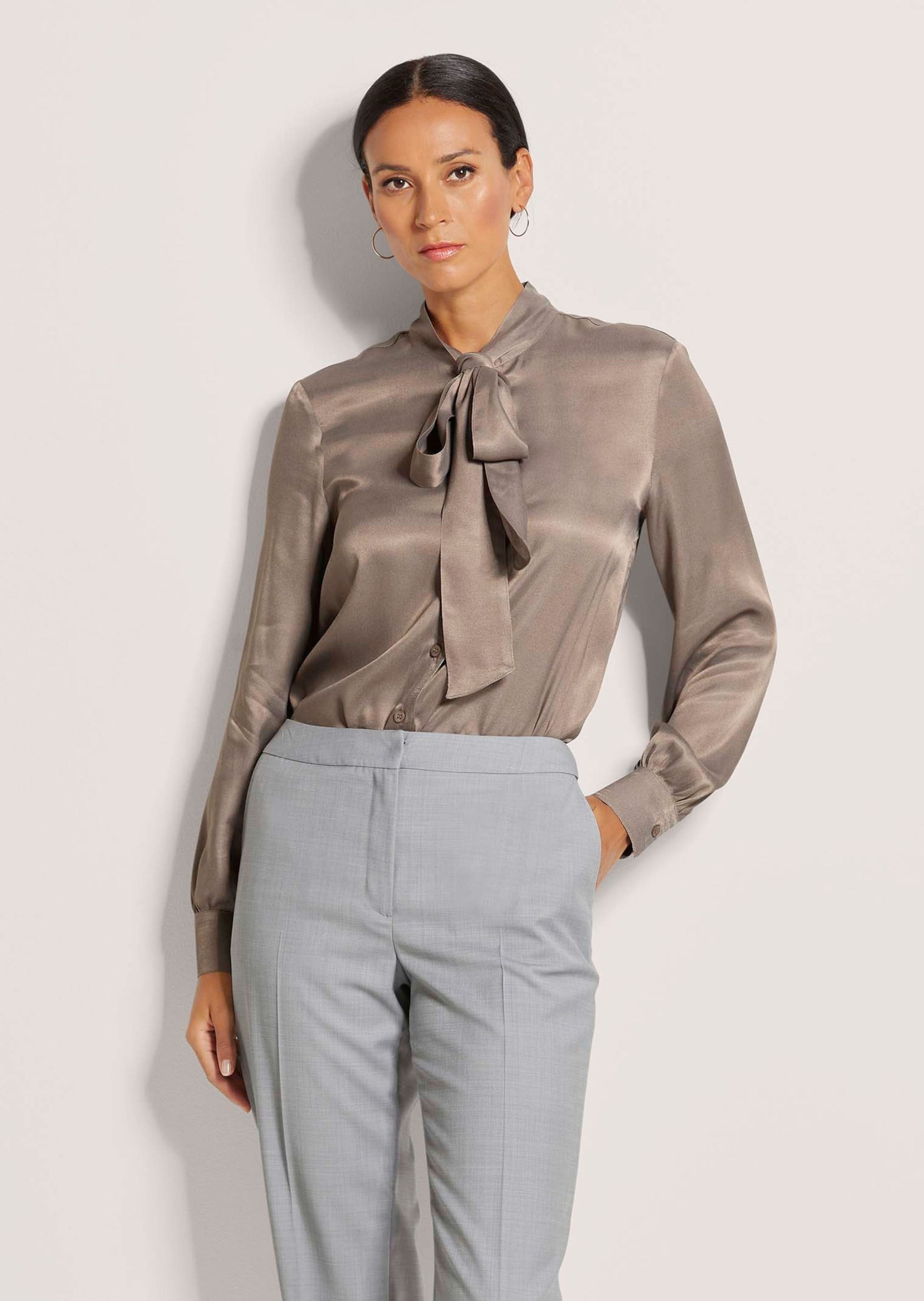 MADELEINE Langarmbluse »Bluse Satinbluse mit Schluppe«