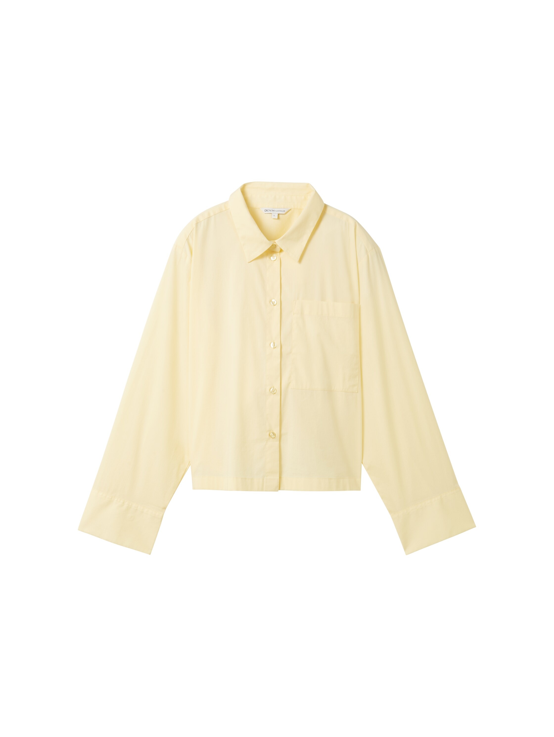 TOM TAILOR Denim Hemdbluse, mit Kellerfalte im Oversize-Look und extra kurz