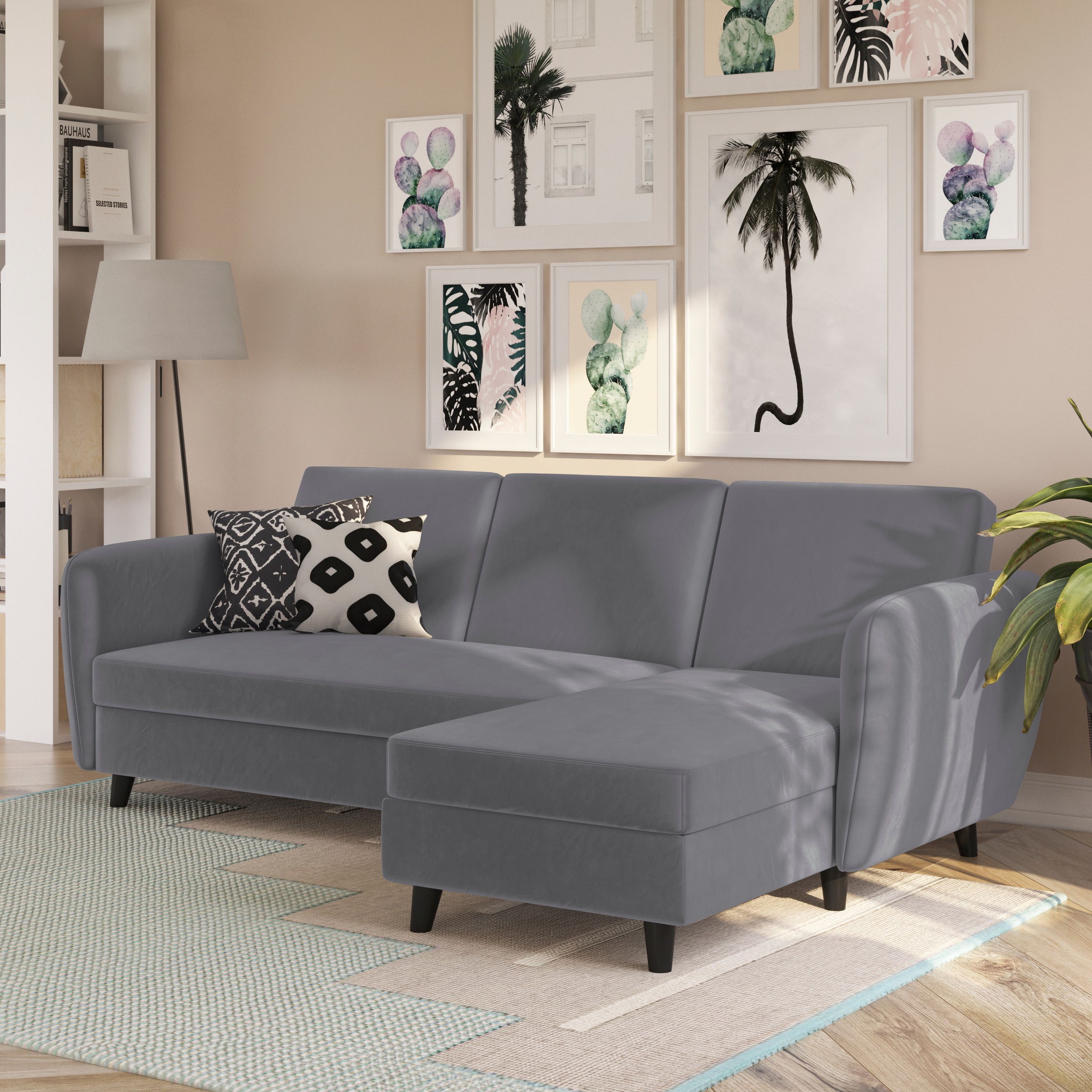 Dorel Home Ecksofa »Perry, L-Form,«, Rückenlehne, verschiedene Farbvarianten, Sitzhöhe 43 cm, Breite 219 cm