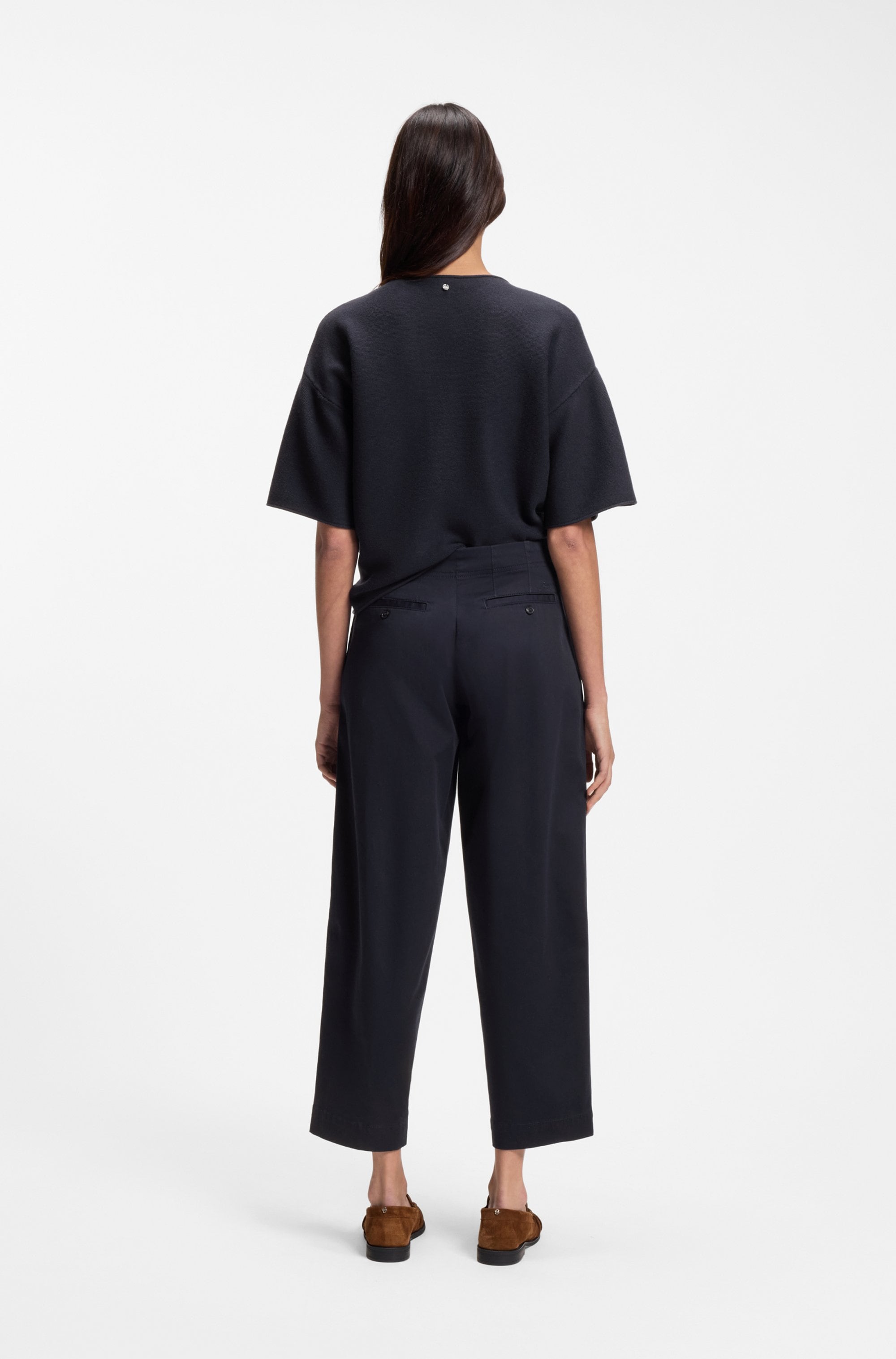 BOSS ORANGE Chinohose »Taquina Premium Damenmode«  in lockerer Passform, Barrel Fit