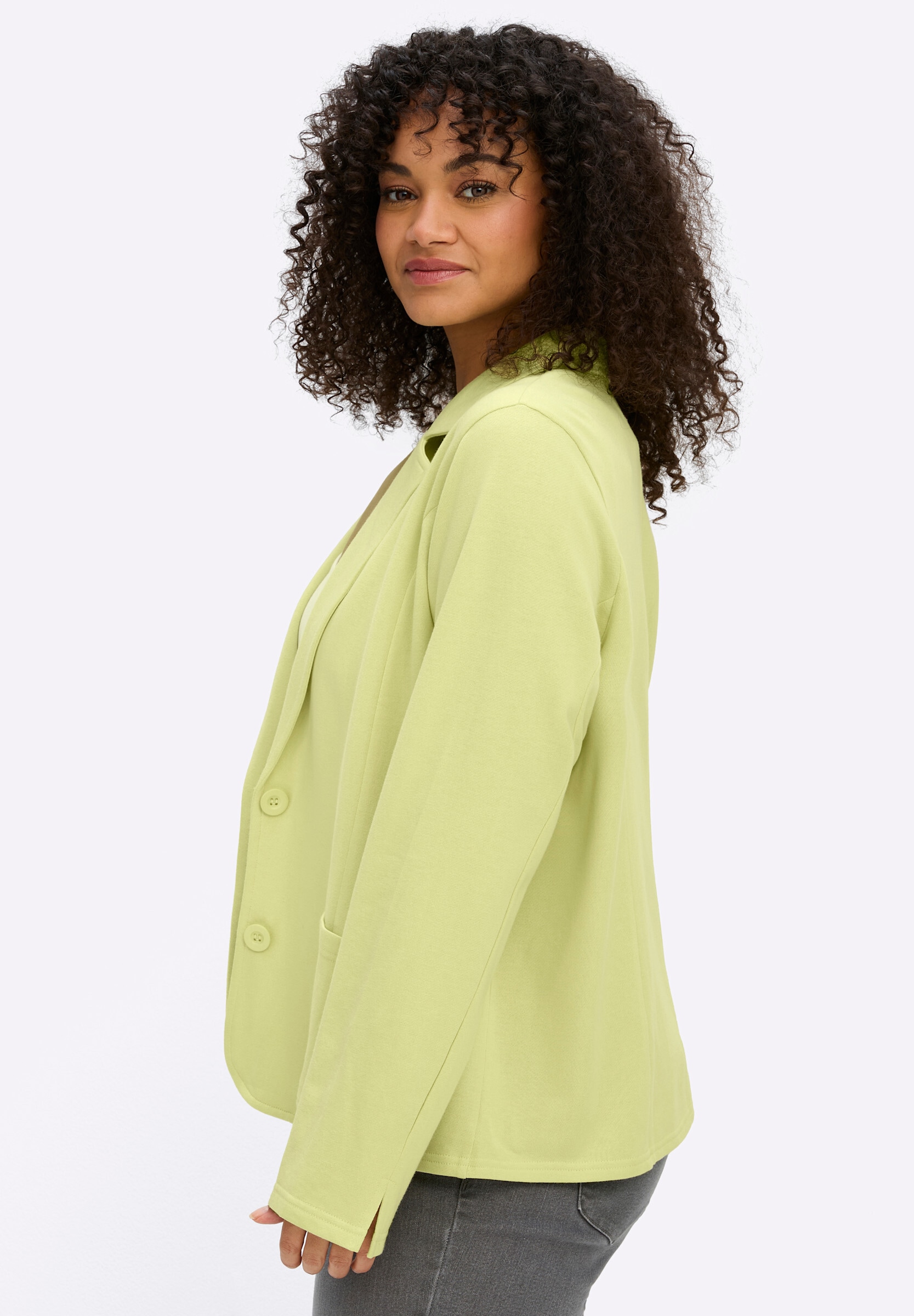 Sheego Sweatblazer »Sweatblazer Sweatblazer im figurbetonten Schnitt«