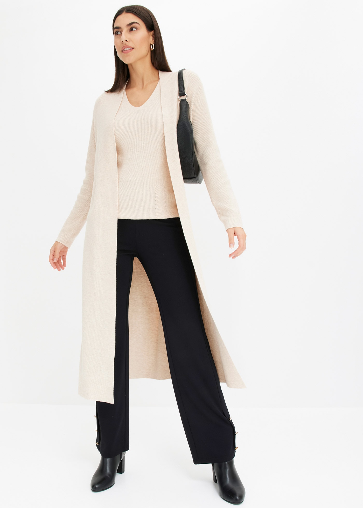 bonprix Longstrickjacke 1 Oversize-Passform, eleganter Stil