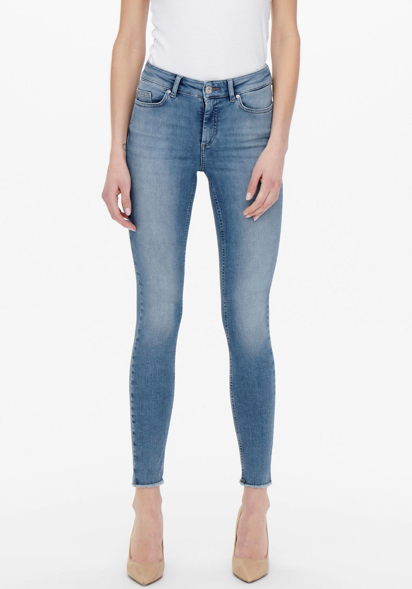Only Ankle-Jeans »ONLBLUSH MID SK ANK RAW«