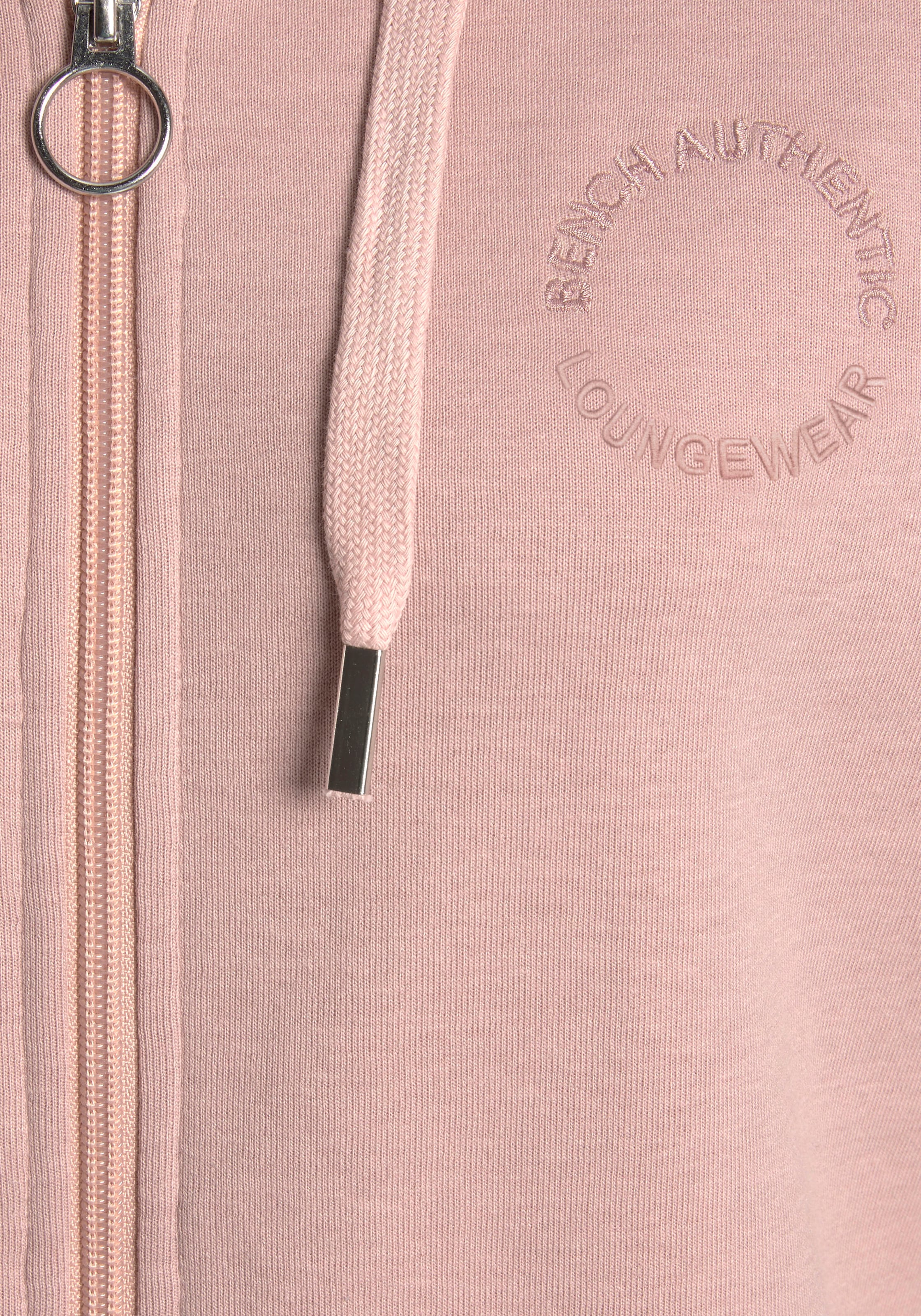 Bench. Loungewear Kapuzensweatjacke »mit Logostickerei«, und Kängurutasche, Loungeanzug