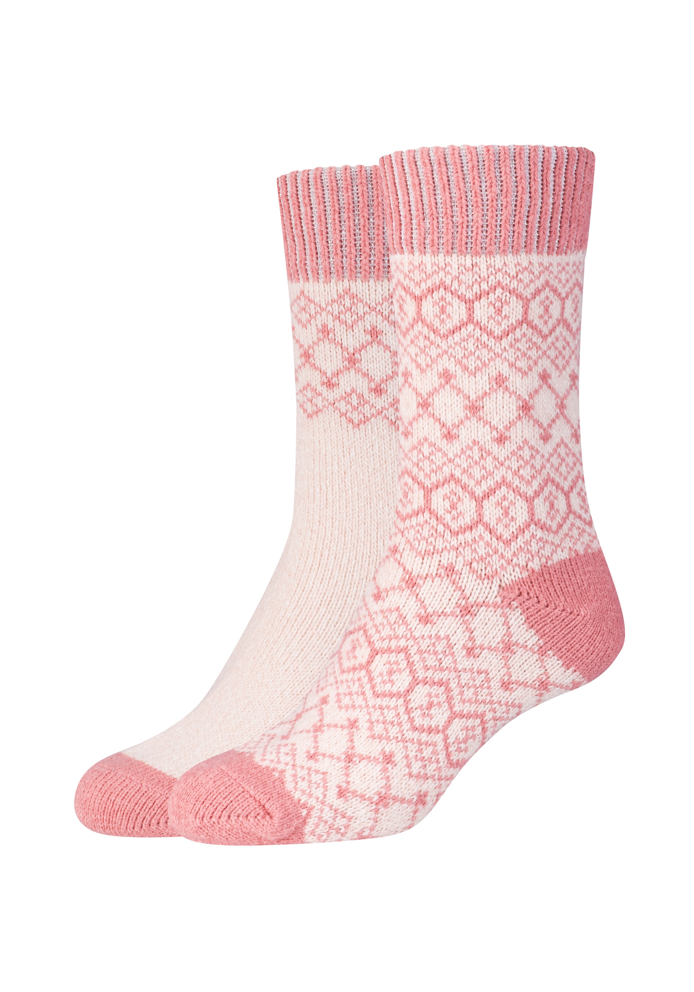 Camano Socken kuschelige Damen-Socken, mit Jacquardmuster, 4 Paar im Set
