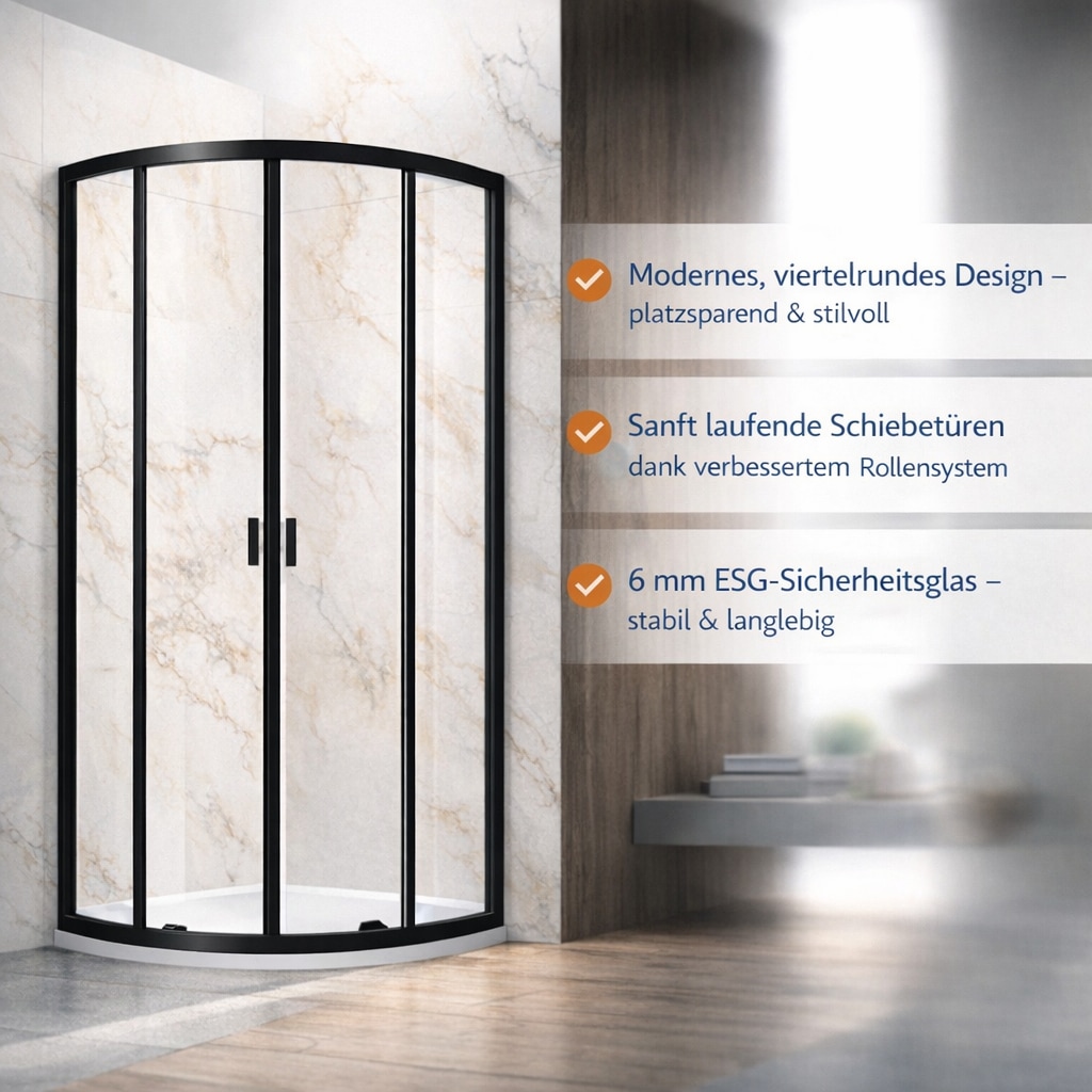 welltime Runddusche »Summer« Hohe 190 cm, 6mm ESG, Easy Clean, verbessertes Rollensystem