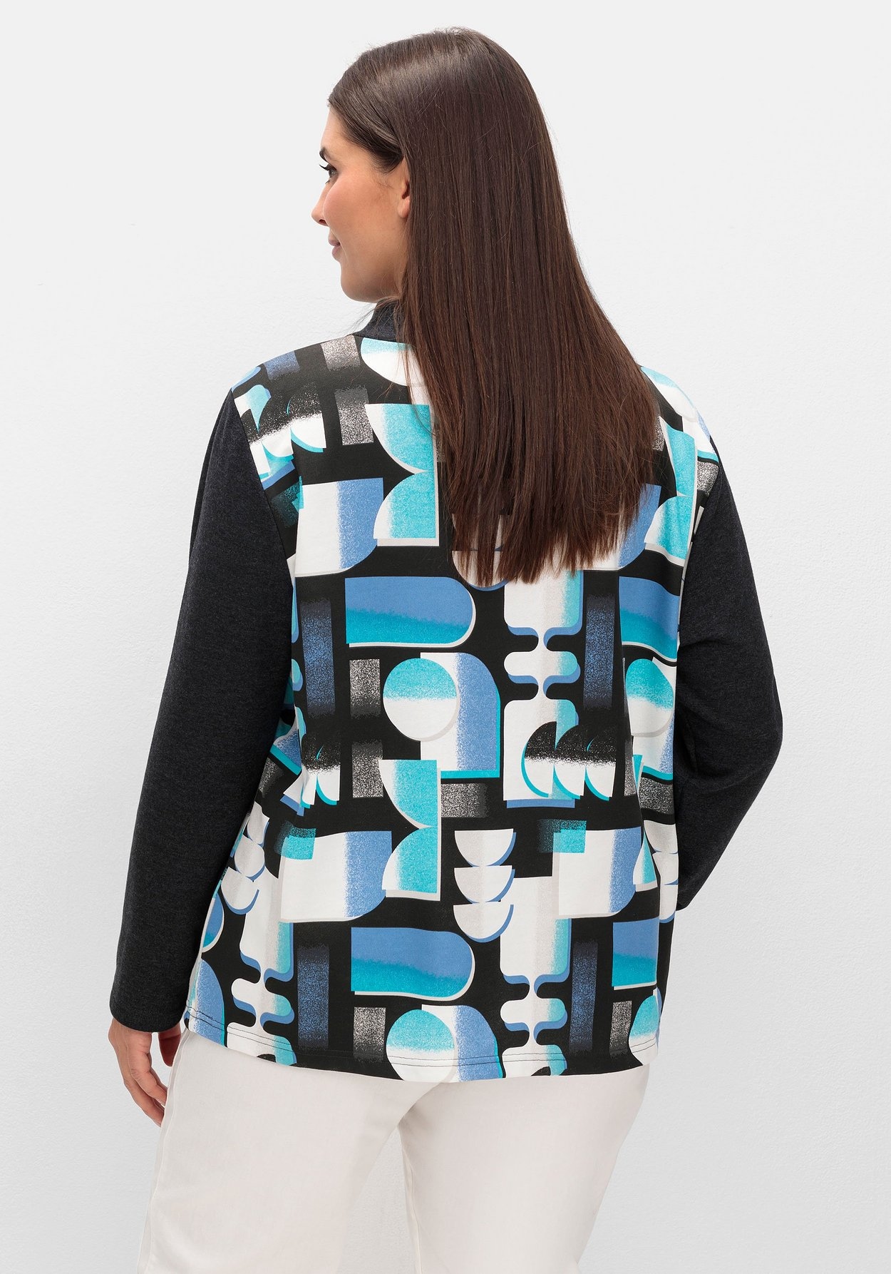 Sheego Sweatshirt »Sweatshirt mit Stehkragen und Grafikprint«