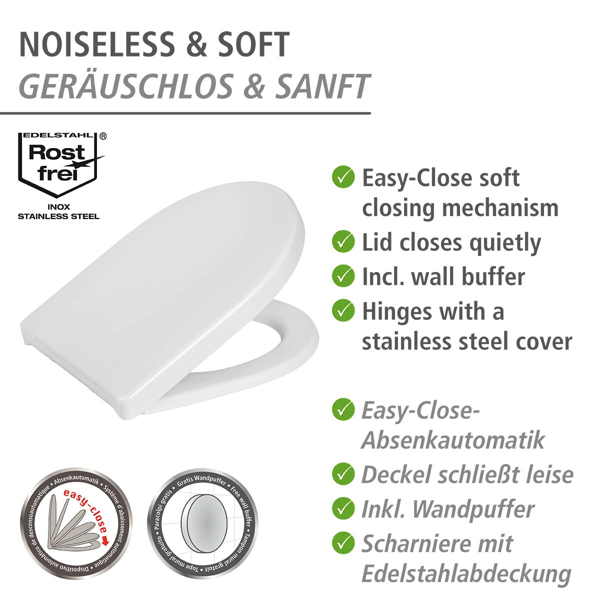 WENKO WC-Sitz »Sindia«, belastbar mit bis zu 300 kg