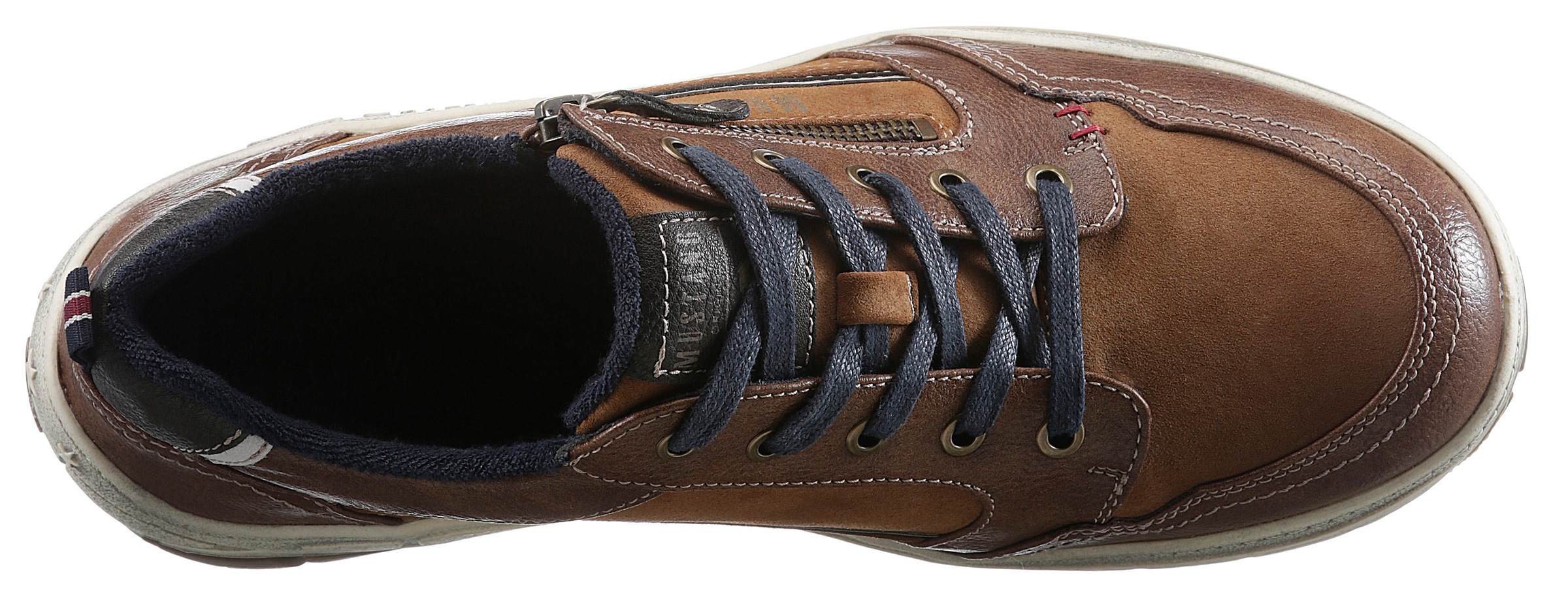 Mustang Shoes Sneaker, mit seitlichem Logoschriftzug, Freizeitschuh, Halbschuh, Schnürschuh