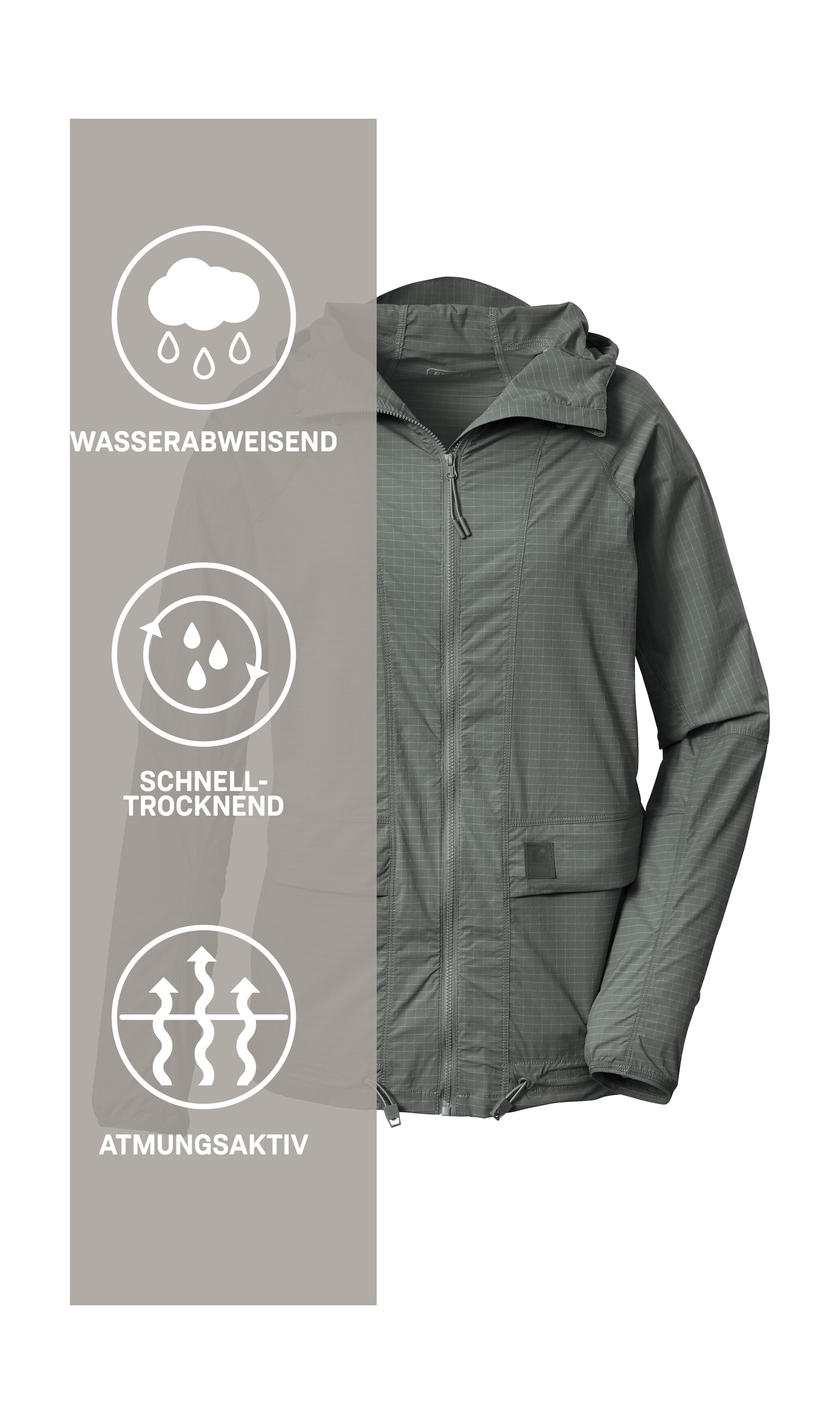 Killtec Funktionsjacke »KOS 166 WMN JCKT« Wasserabweisende, atmungsaktive Damenjacke mit Kapuze