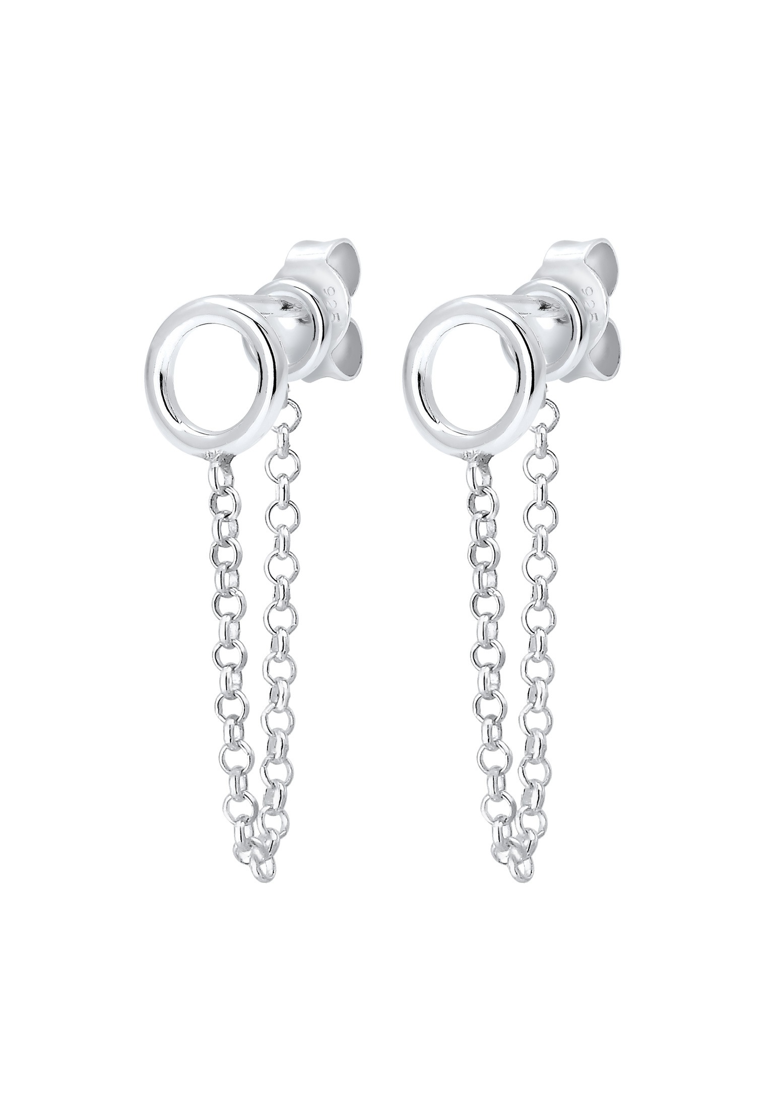 Elli Paar Ohrhänger »Ohrringe Stecker Kreis mit Kette 925 Silber«