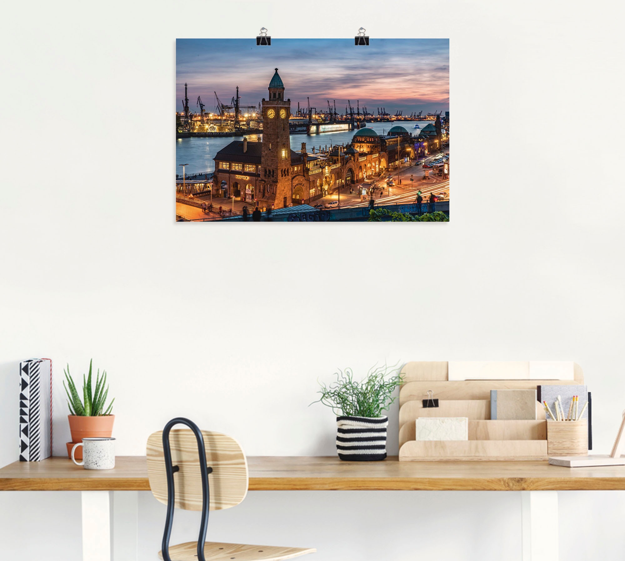 Artland Wandbild »Landungsbrücken Hamburg«, Hamburg, (1 St.), als Alubild, Outdoorbild, Leinwandbild, Poster in verschied. Größen