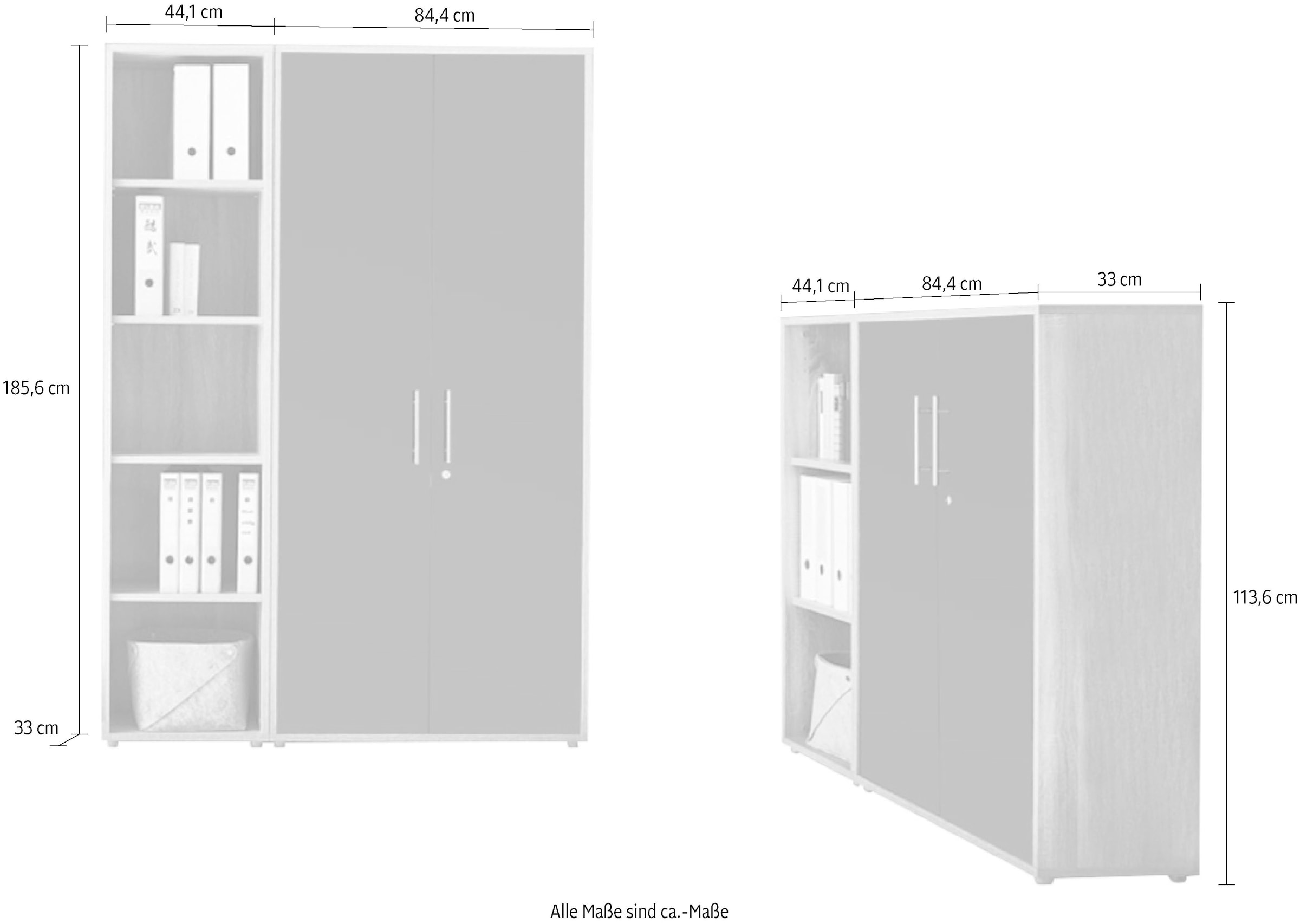 BMG Möbel Büromöbel-Set »TABOR 4 hoch«, (Set, 2 tlg.)