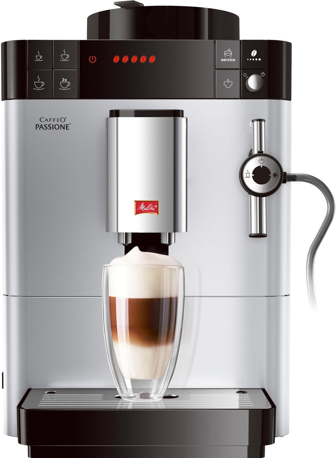 Melitta Kaffeevollautomat »Passione® One Touch & silber«, Service-Taste für jetzt gemahlen, frisch im Entkalkung Tassengenau OTTO Online F53/1-101, Reinigung Shop