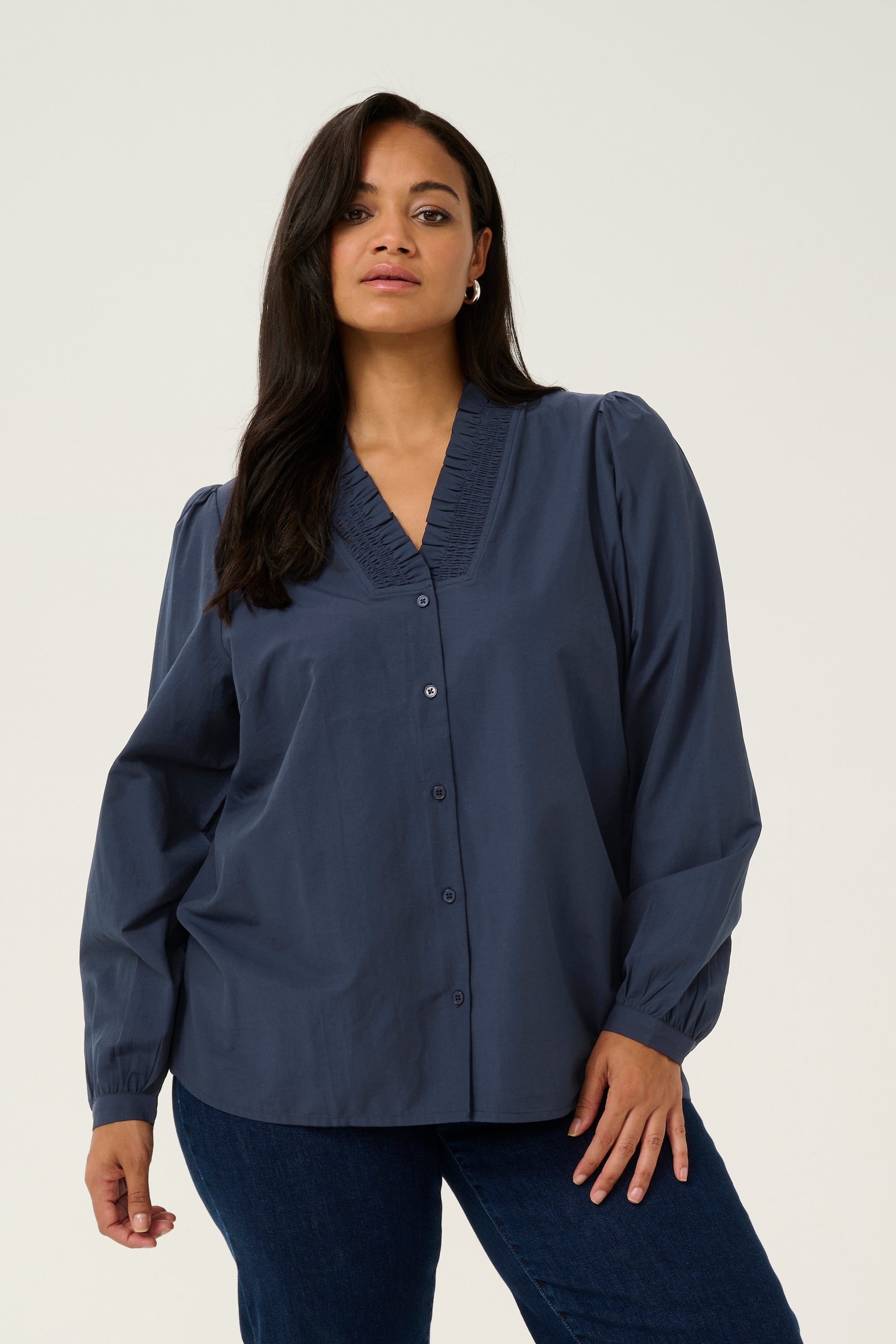KAFFE Langarmbluse »Damen Bluse langarm KAmaia«