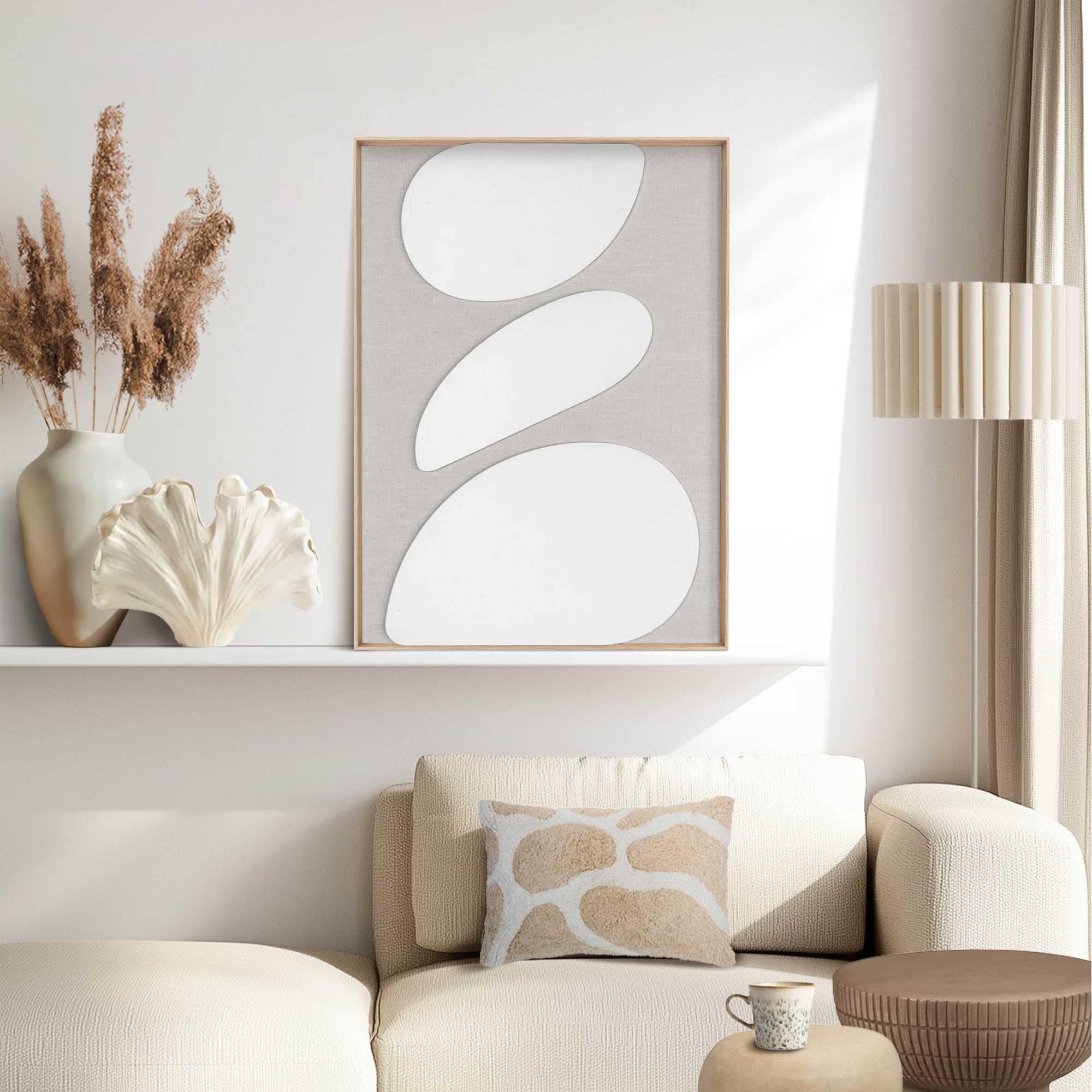 Reinders! Wandbild »Organic Pebbles« Wohnzimmer - Beige - MDF - Abstrakt - 50x70 cm