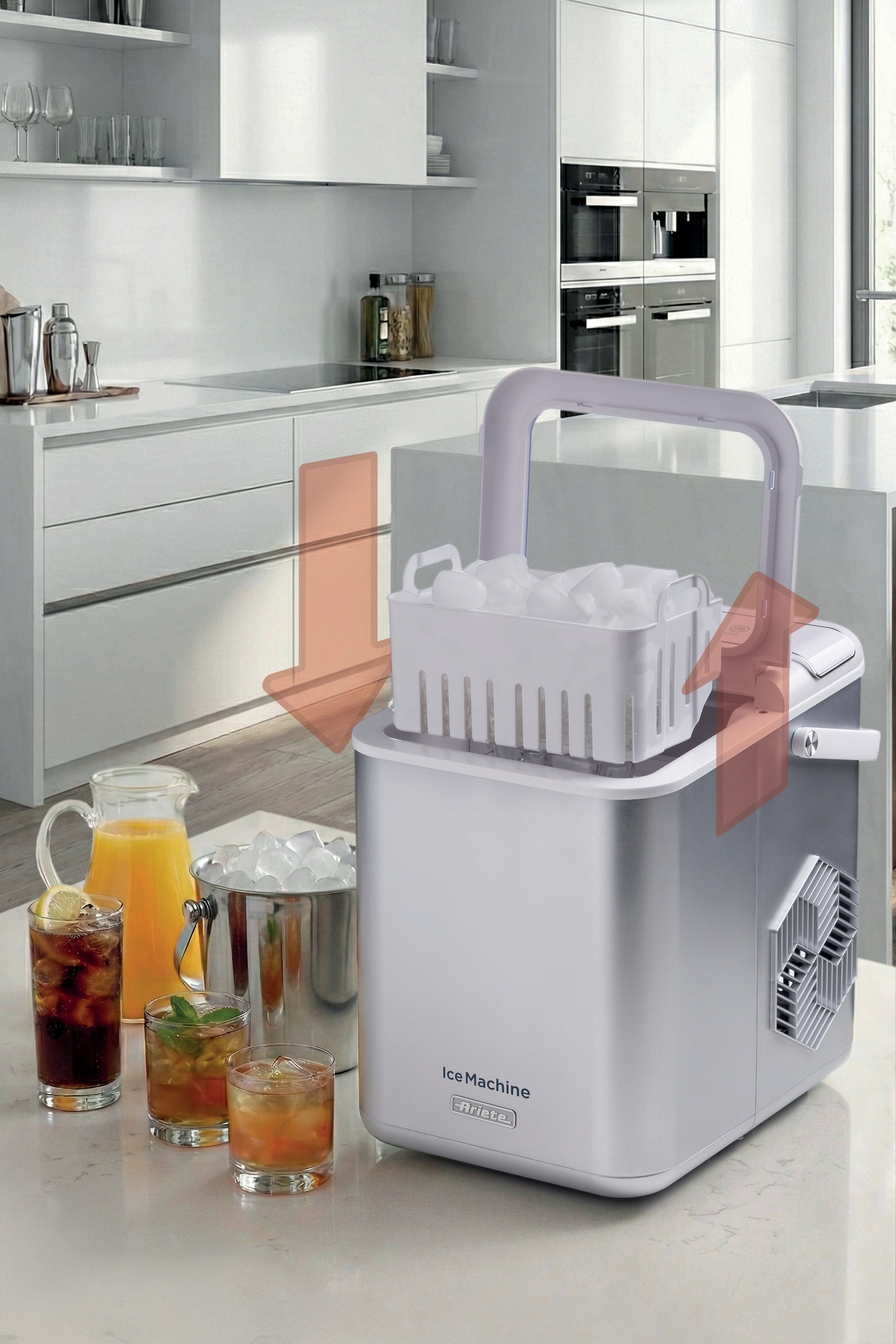 Ariete Elektrischer Eiswürfelbereiter »Ariete elektrischer tragbarer Eiswürfelbereiter 651« Mit sehr leisem Kompressor 58 db