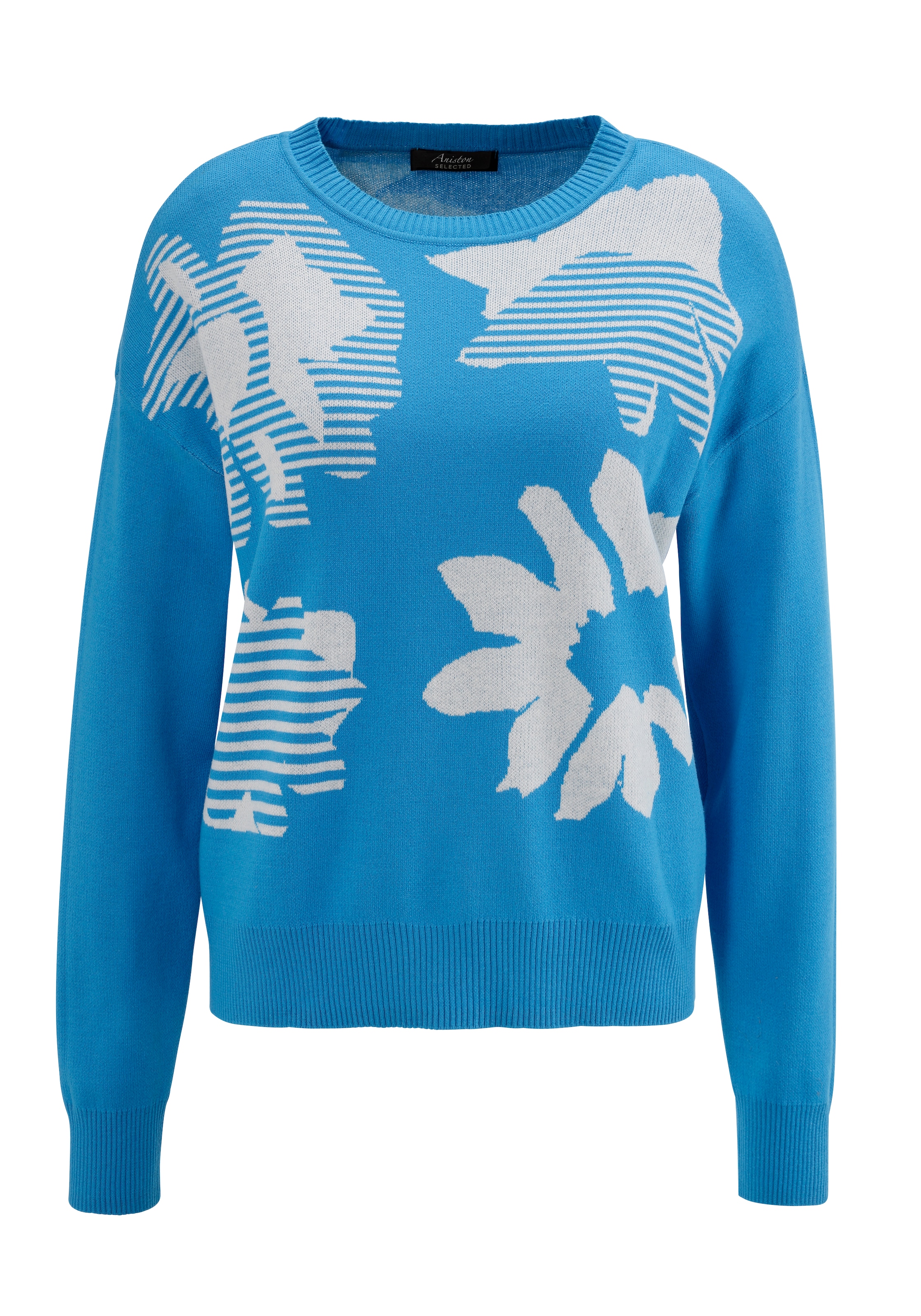 Aniston SELECTED Strickpullover, mit trendiger und großflächiger Jacquardmusterung