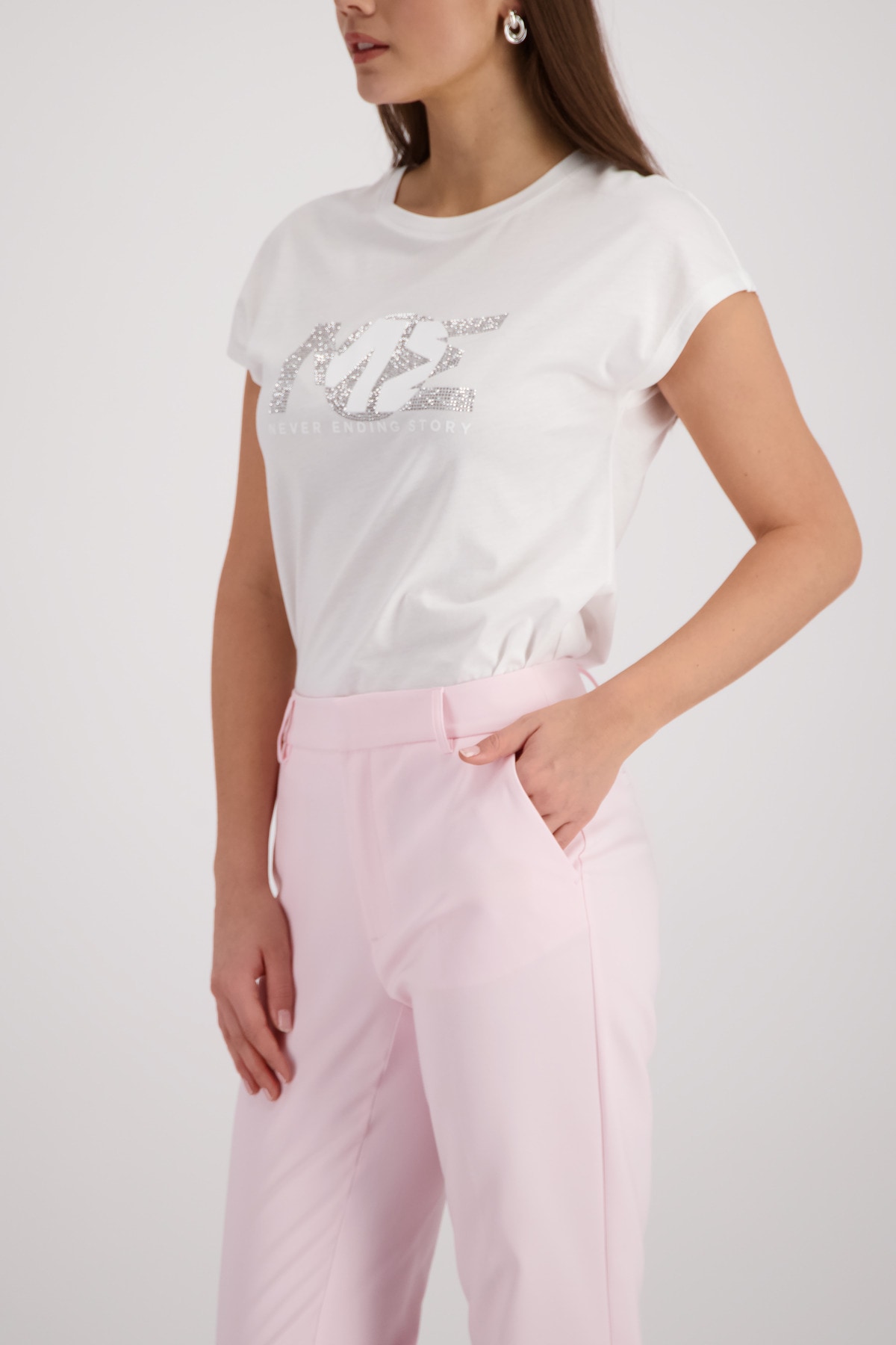 Monari T-Shirt »Shirt Basic Schmuck« Regular fit mit Strasssteinen