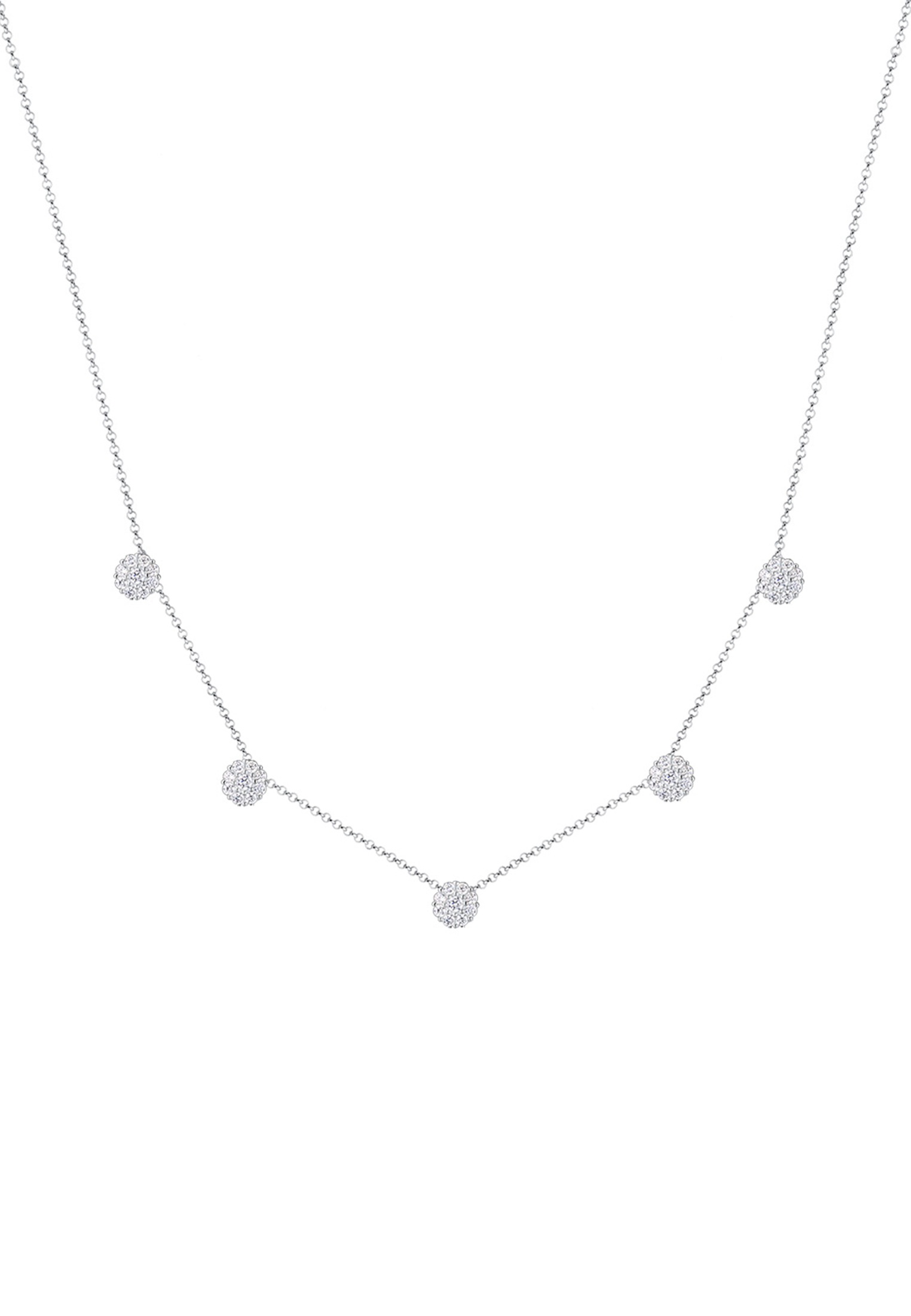 Elli Silberkette »Halskette Zirkonia Blume Symbolik 925 Sterling Silber«