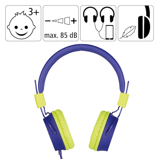 Thomson On-Ear-Kopfhörer »Kinderkopfhörer mit Kabel On-Ear,  Lautstärkebegrenzung auf 85dB leicht«, größenverstellbar zusammenfaltbar, weiterer  Kopfhöreranschluss möglich bestellen bei OTTO