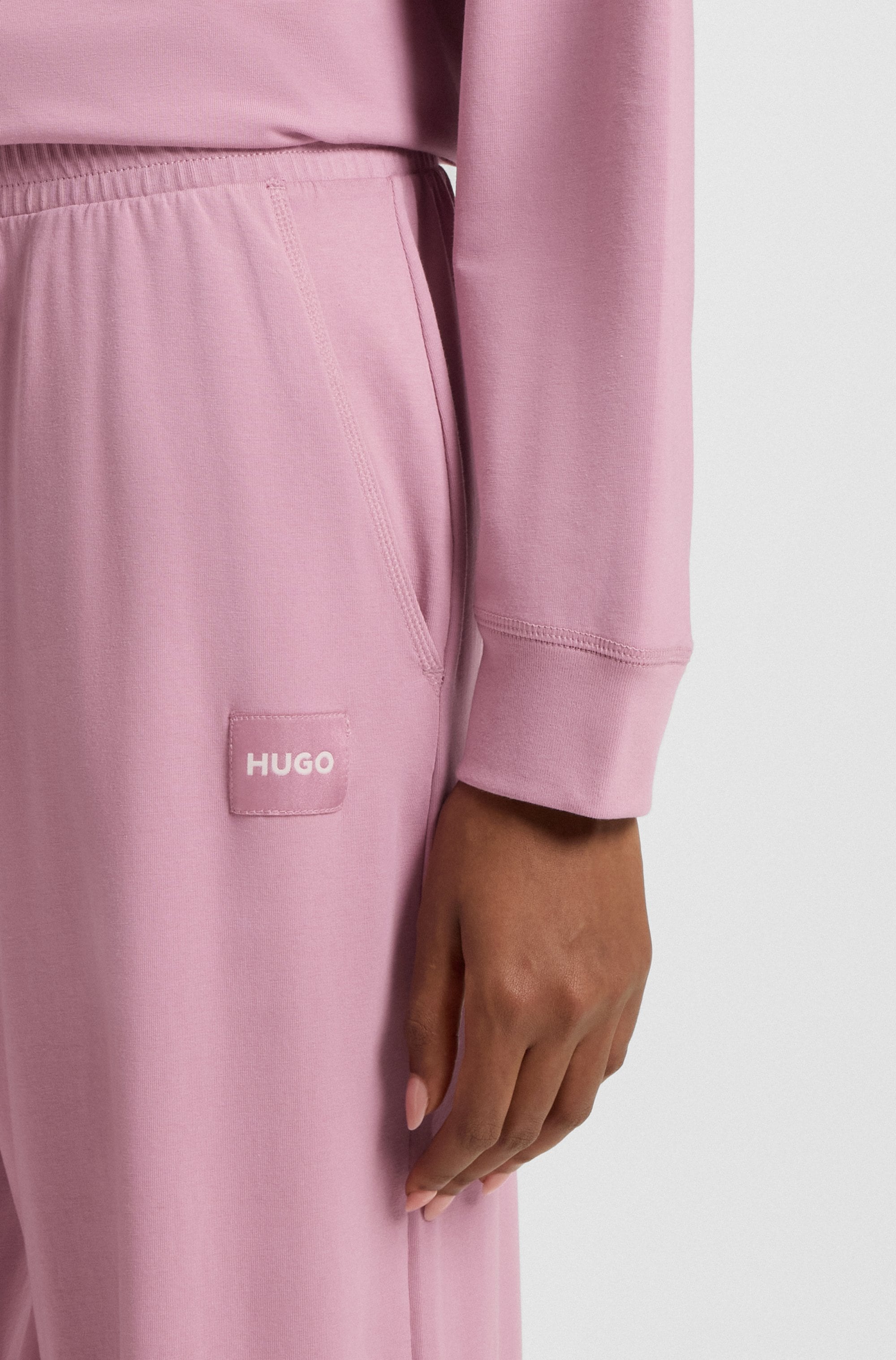 HUGO Underwear Pyjama, (Set, 2 tlg.), Rundhalsausschnitt, Regular fit, Logo-Label
