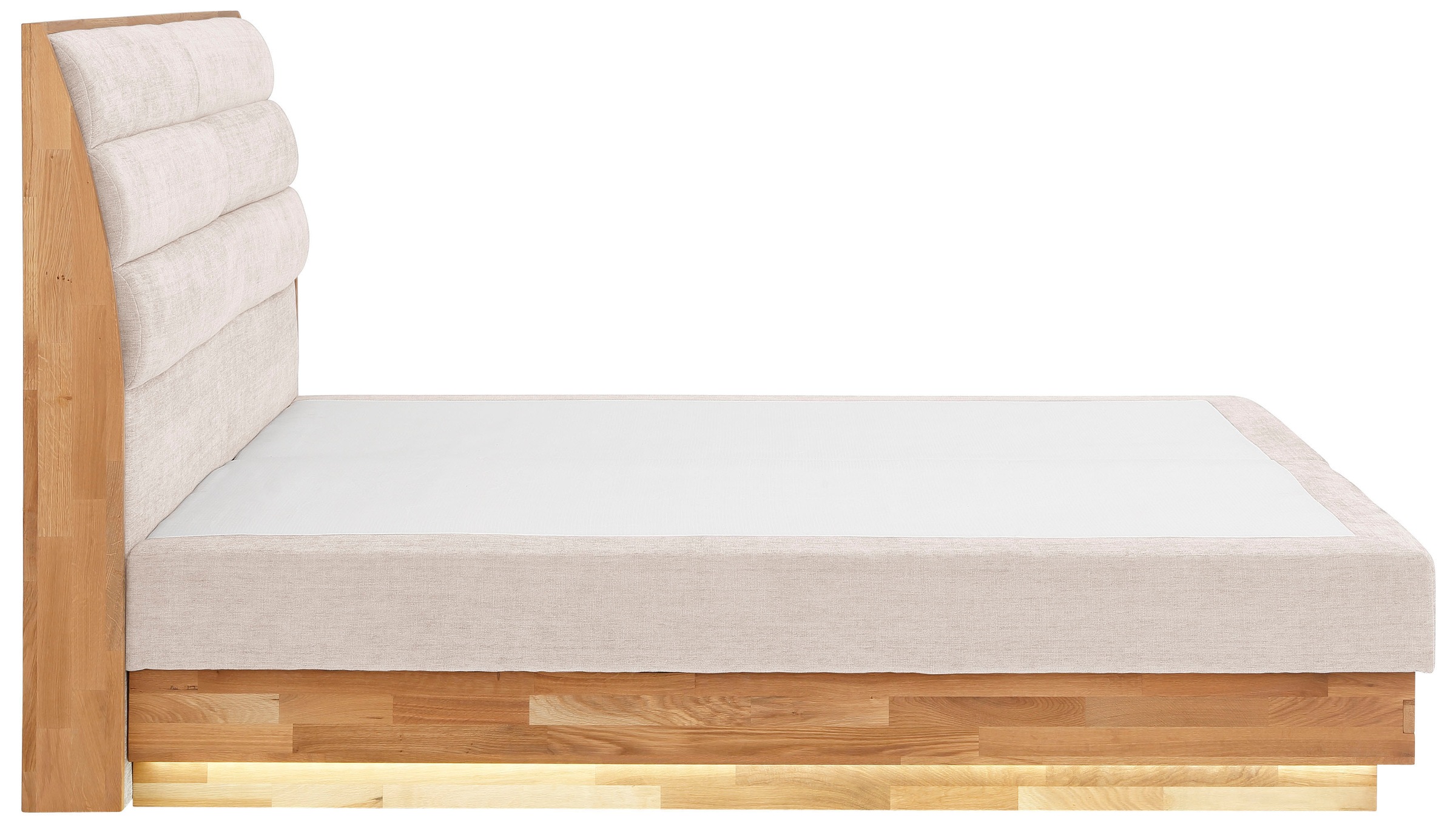 OTTO products Boxspringbett, LED-Beleuchtung, mit zertifizierten, recycelten Bezugsstoffen