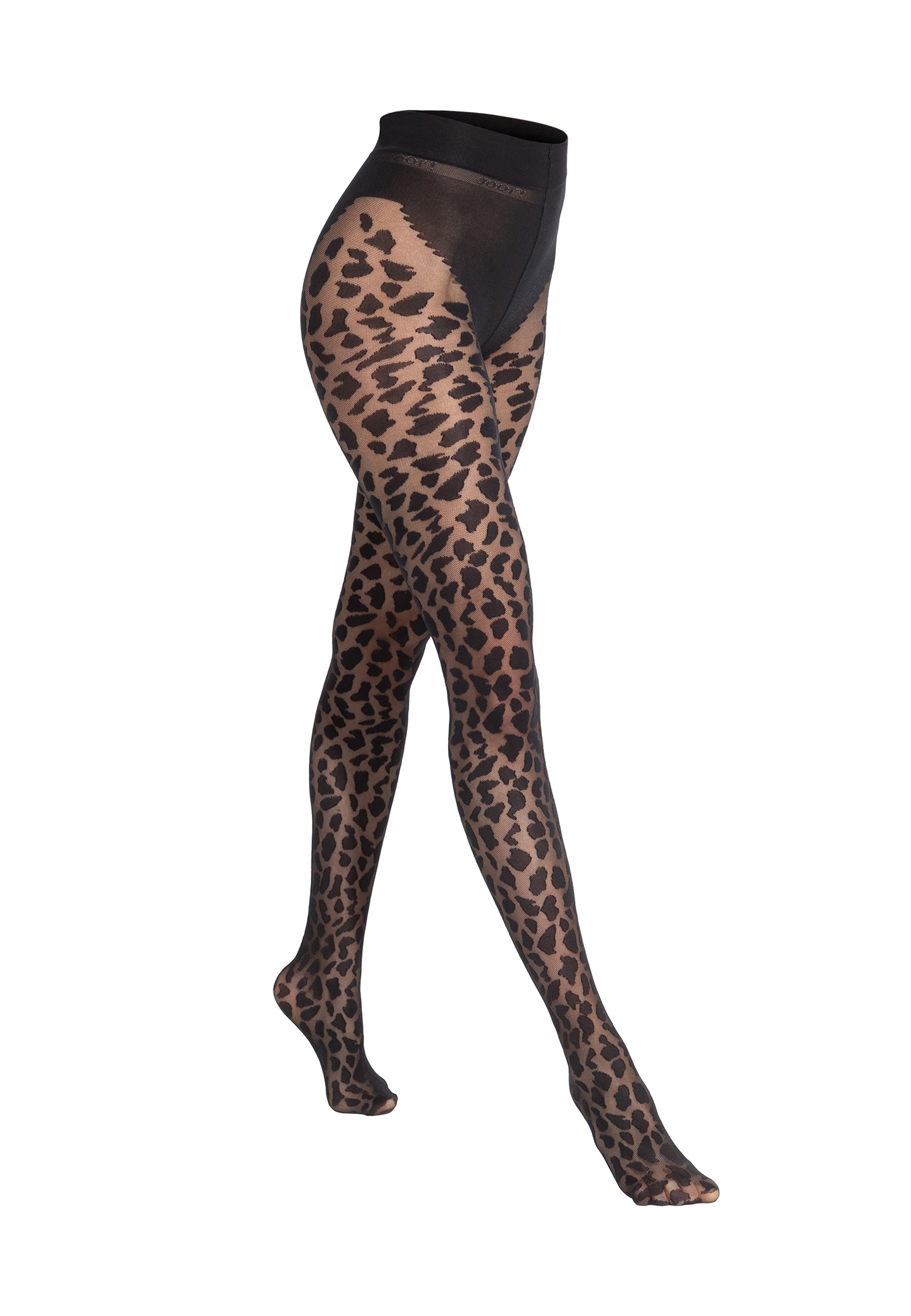 JOOP! Feinstrumpfhose 30 DEN mit Leopardenmuster im Mesh-Look