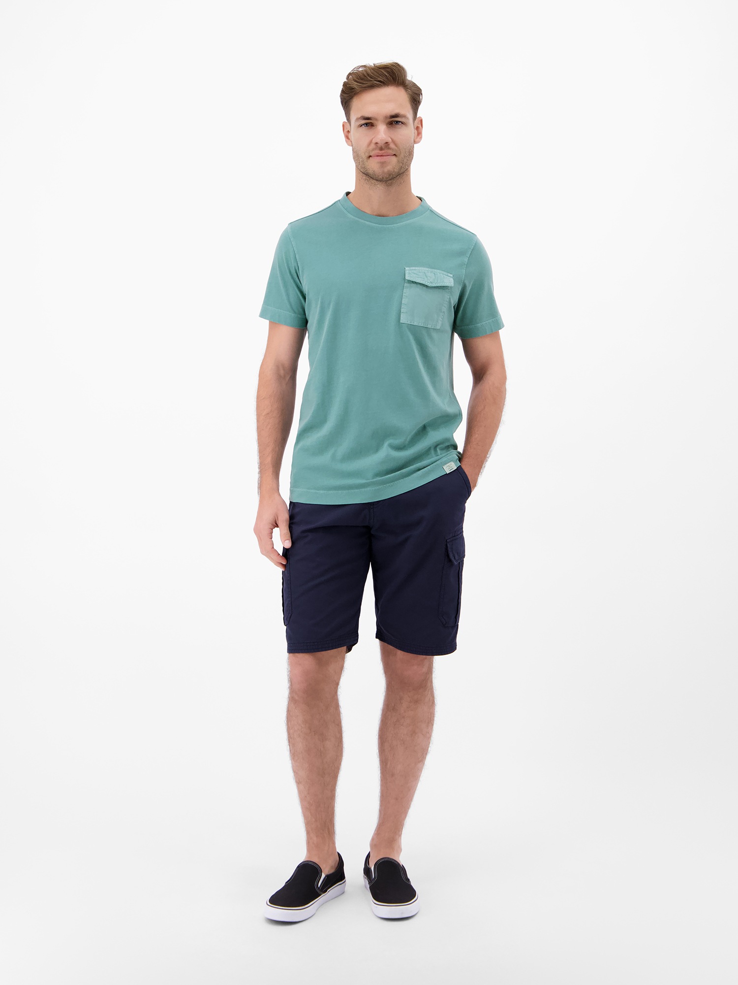 LERROS T-Shirt »T-Shirt mit O-Neck und Brusttasche«