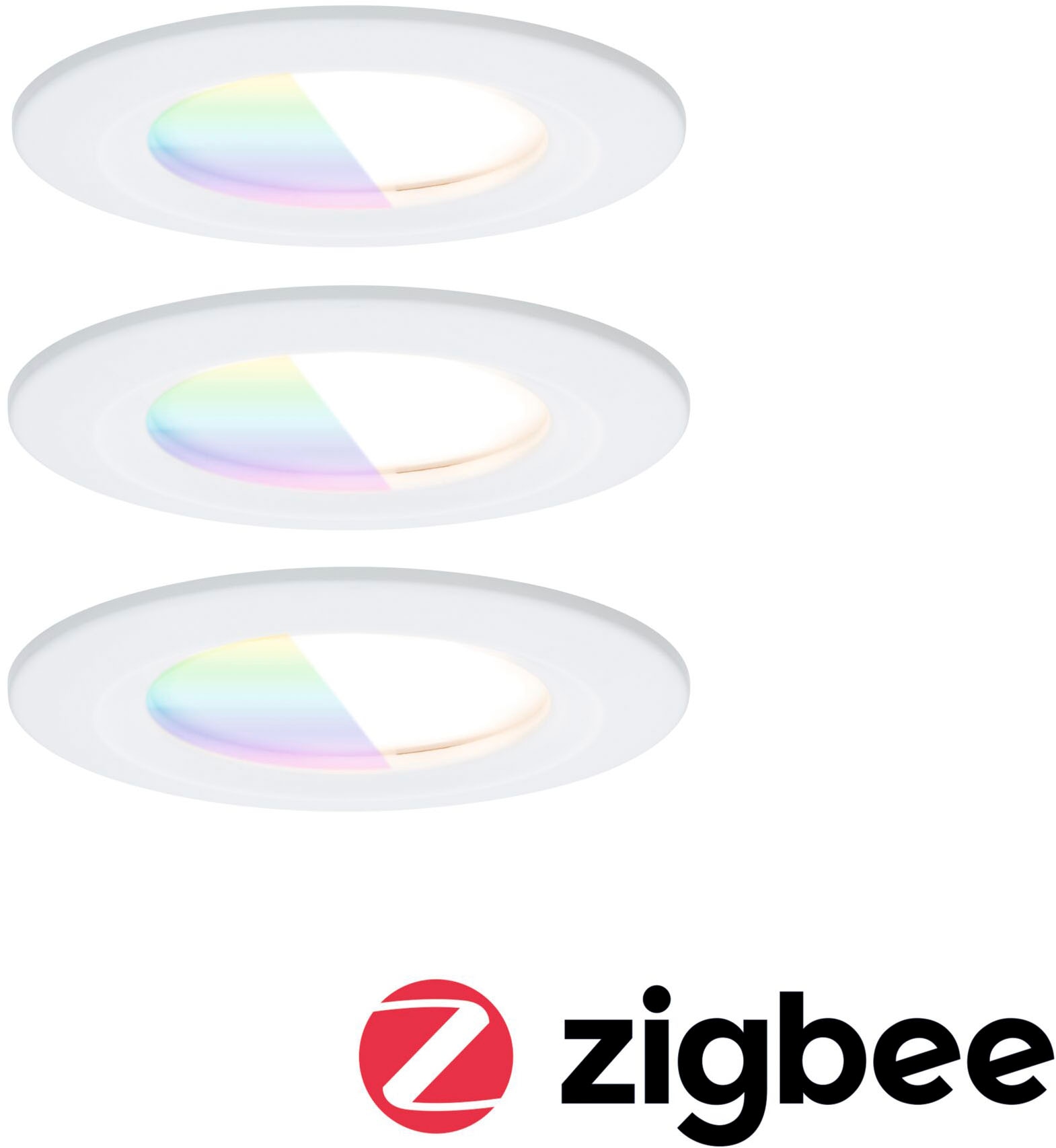 Paulmann LED Einbauleuchte »LED Einbauleuchte Nova Coin IP44 rund 78mm« LED-Modul 3 Stk. Tageslichtweiß Memoryfunktion, Farbwechsler, Farbsteuerung, Dimmer, Smart Home