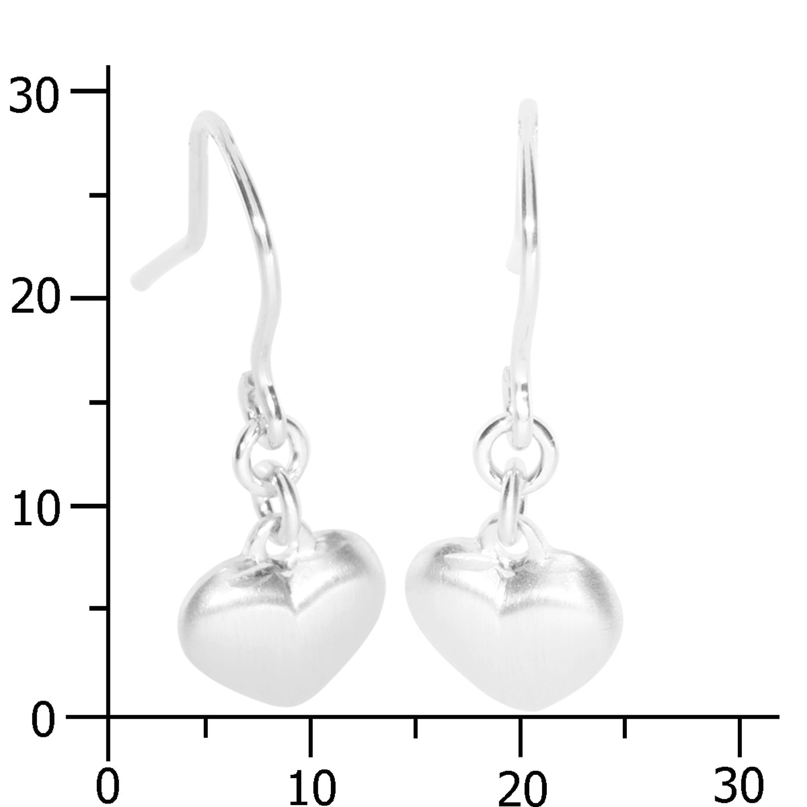 OSTSEE-SCHMUCK Paar Ohrhänger »- Herz 9 mm - Silber 925/000 -,«