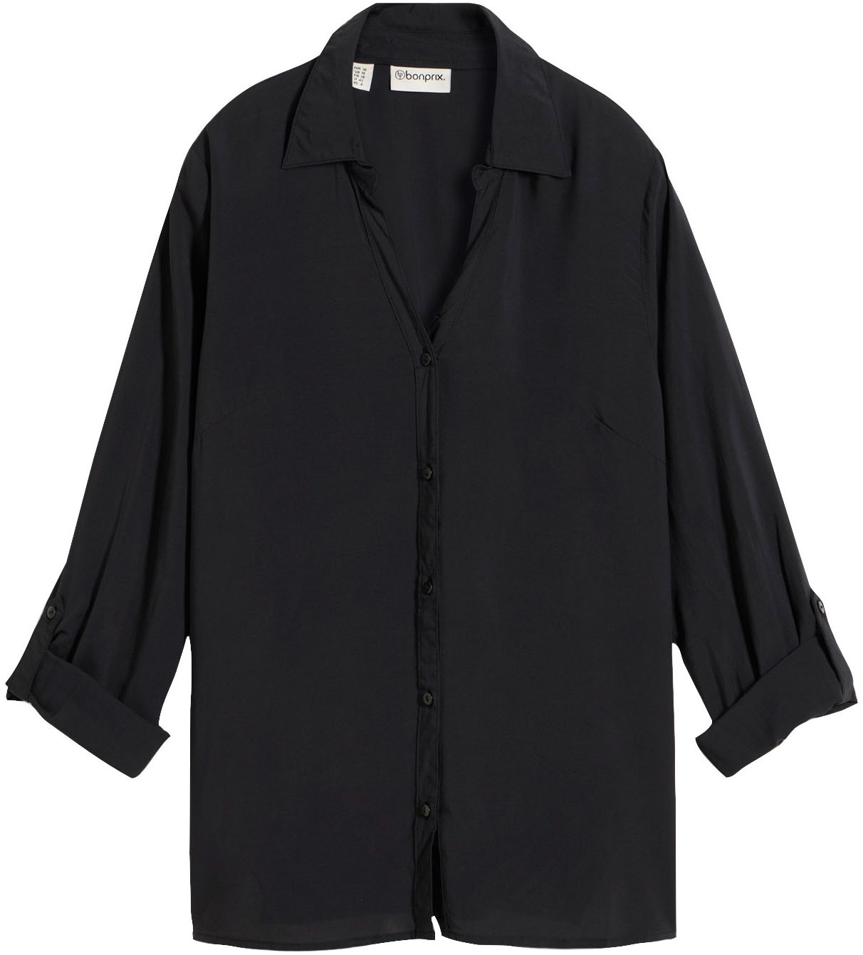 bonprix Langarmbluse figurumspielende Passform, für Casualmode, aus Viskose