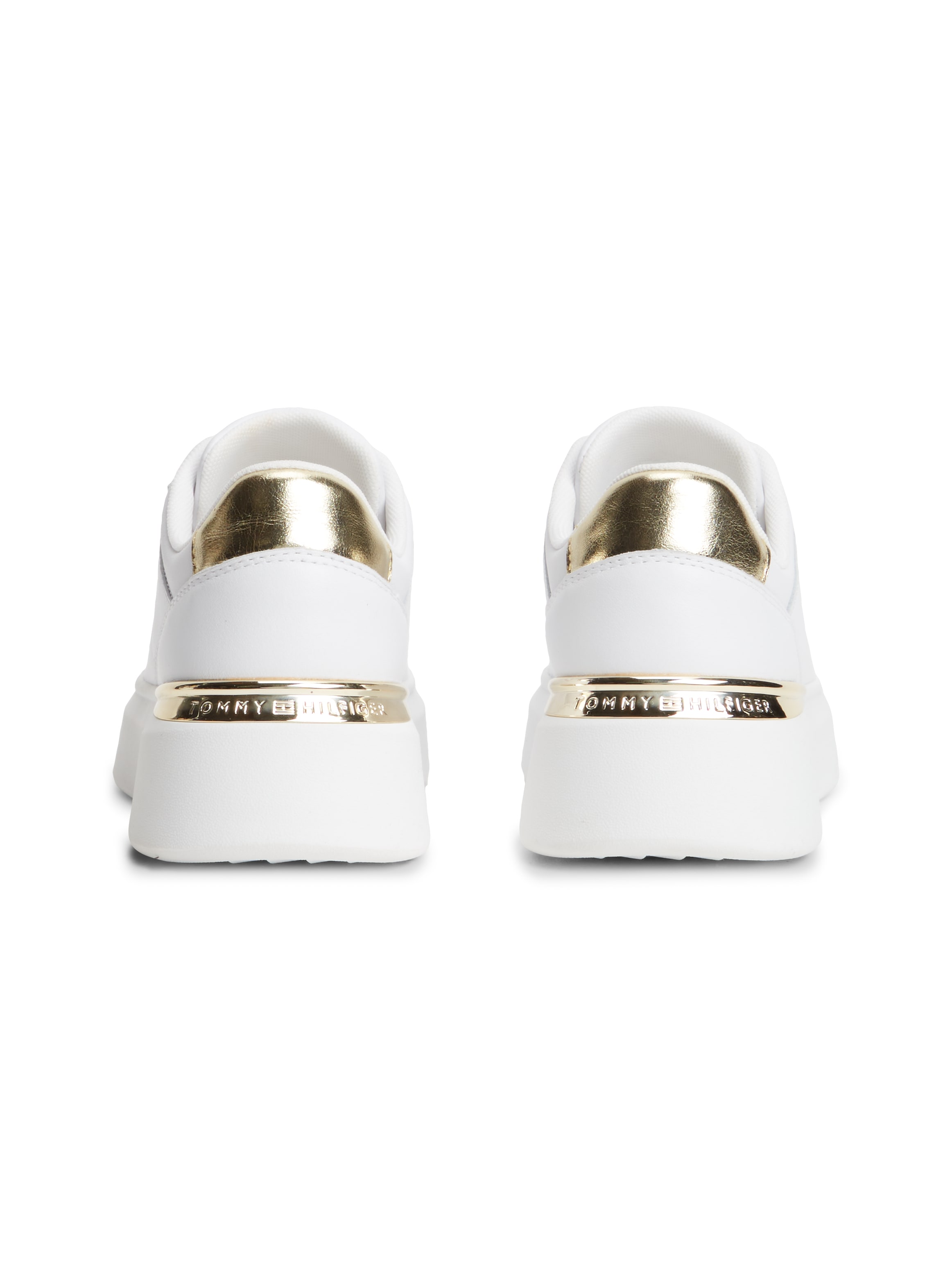 Tommy Hilfiger Plateausneaker »TH PLATFORM CHIC SNEAKER«  Freizeitschuh, Halbschuh, Schnürer mit goldfarbenen Fersen-Details