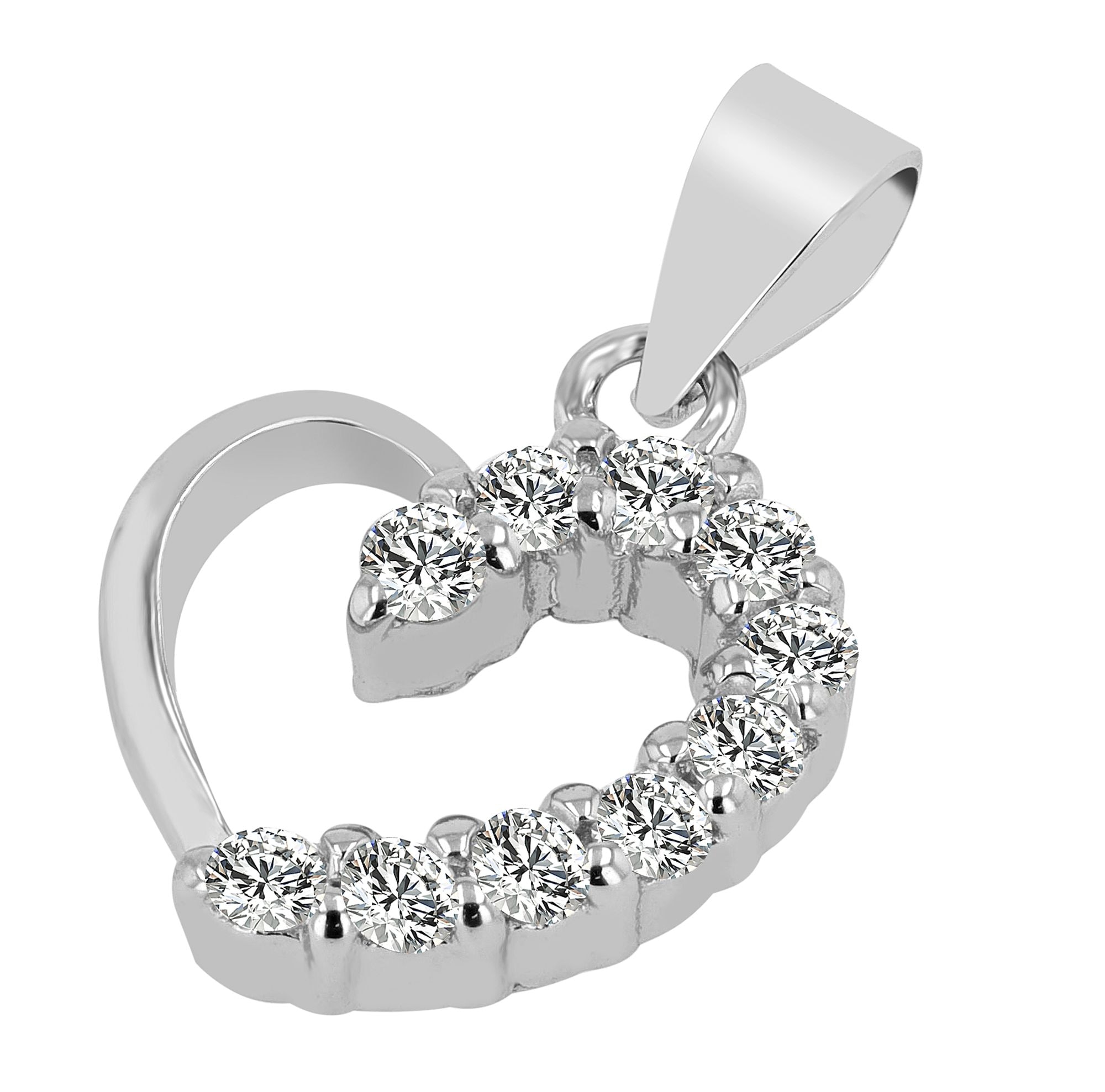 Adelia´s Kettenanhänger »Damen Anhänger ¿ Herzanhänger aus 925 Silber mit Zirkonia«