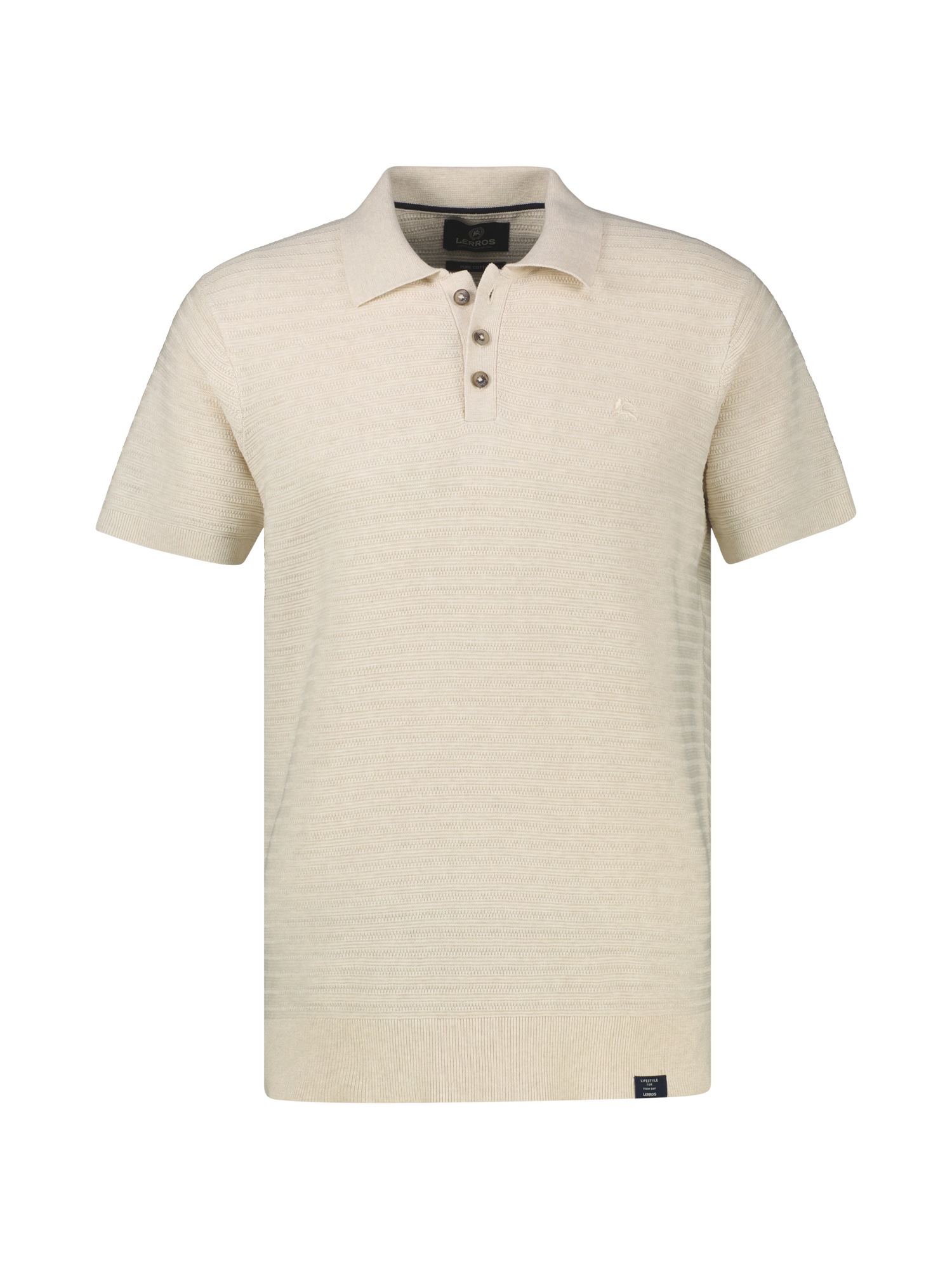 LERROS Poloshirt »Polo mit raffinierter Streifenstruktur aus Baumwollstrick«