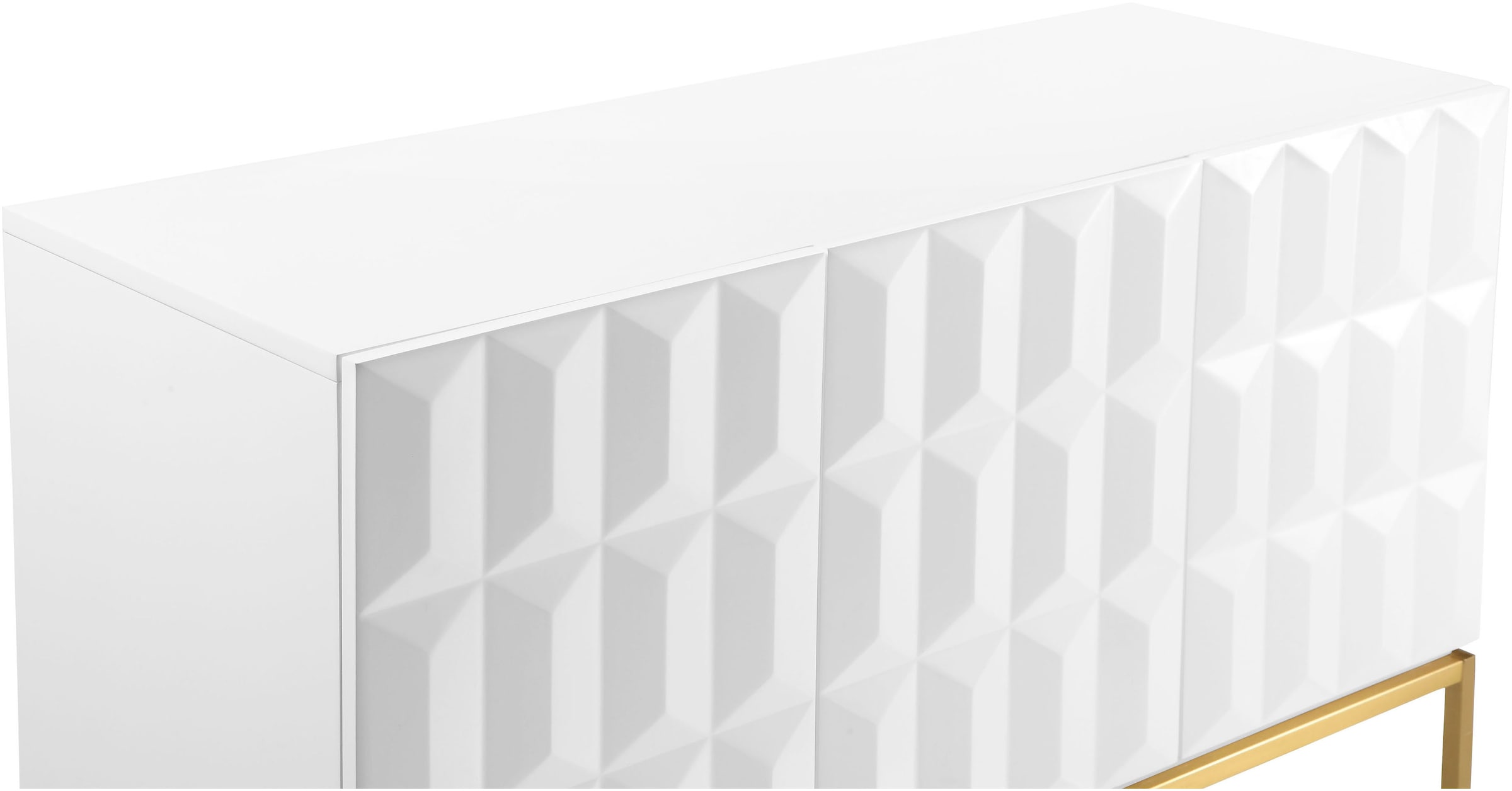 Leonique Sideboard »Alais, TOPSELLER!, OTTOs Choice« in 3D-Optik, mit viel Stauraum und goldfarbenem Metallgestell