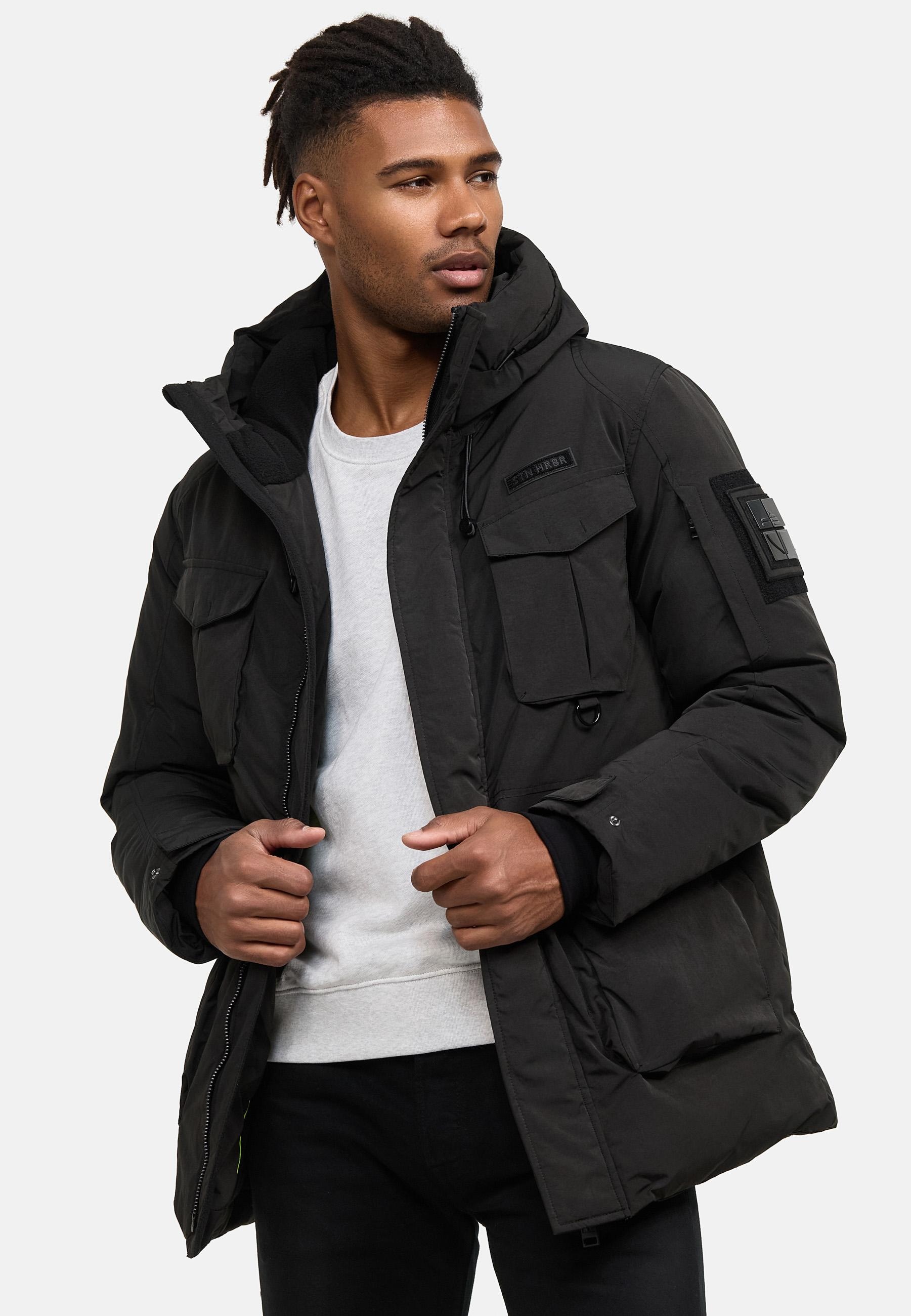 Stone Harbour Winterjacke »Winterjacke Edriik XX«, mit Kapuze, Warm gefütterte kurze Herren Jacke für den Winter