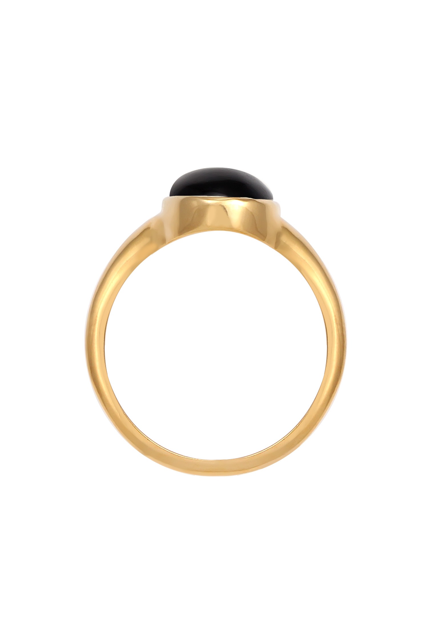 Elli Siegelring »Ring Siegelring Onyx Oval 925 Silber vergoldet«