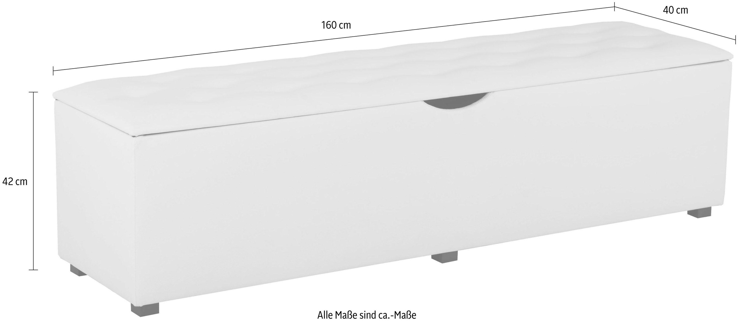 Places of Style Hockerbank »Knobbed«, Hockerbank mit Stauraum, Breite 120 cm und 160 cm