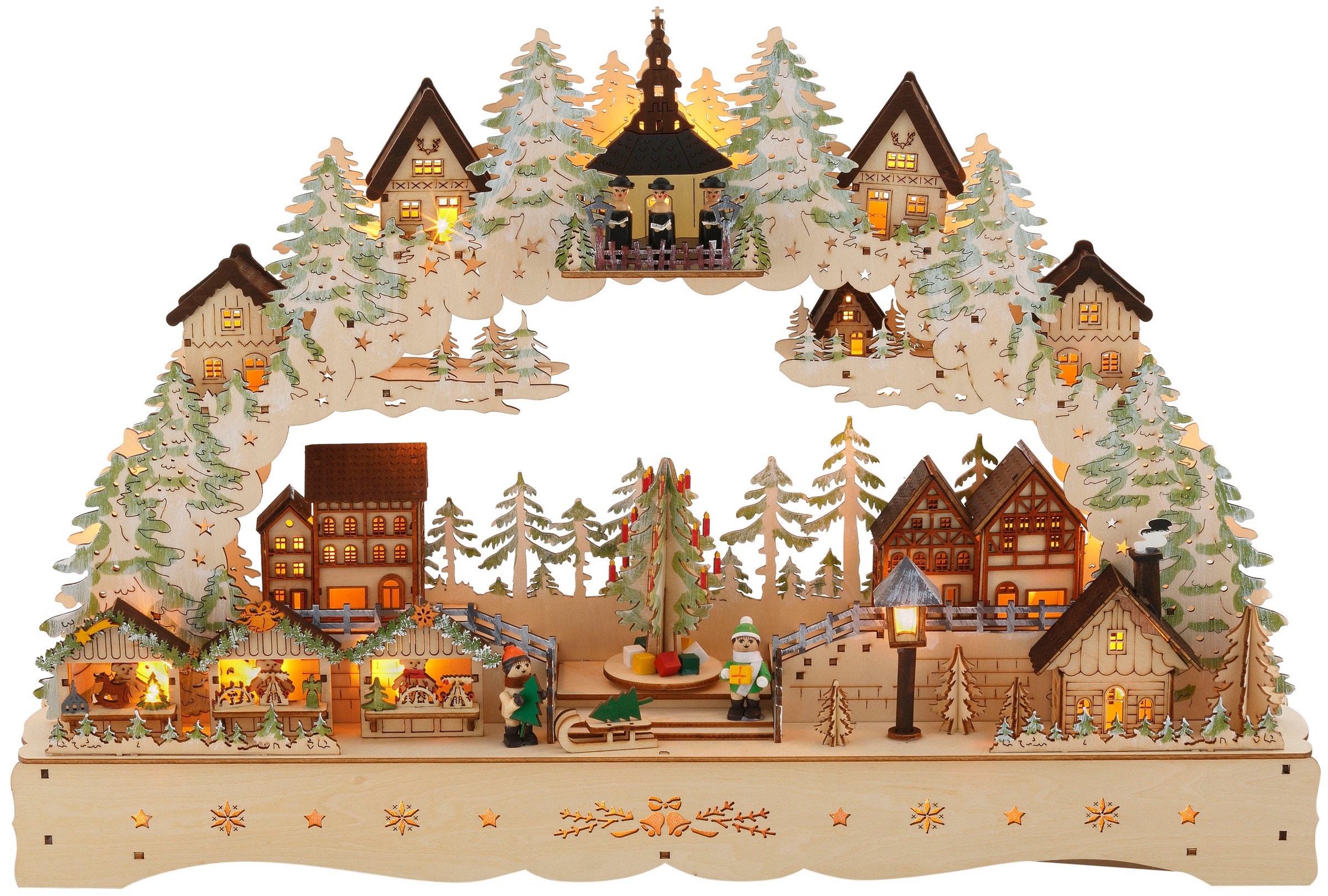 my home Schwibbogen »LED Weihnachtsleuchter mit drehendem Baum und Musik«, Breite ca. 57 cm