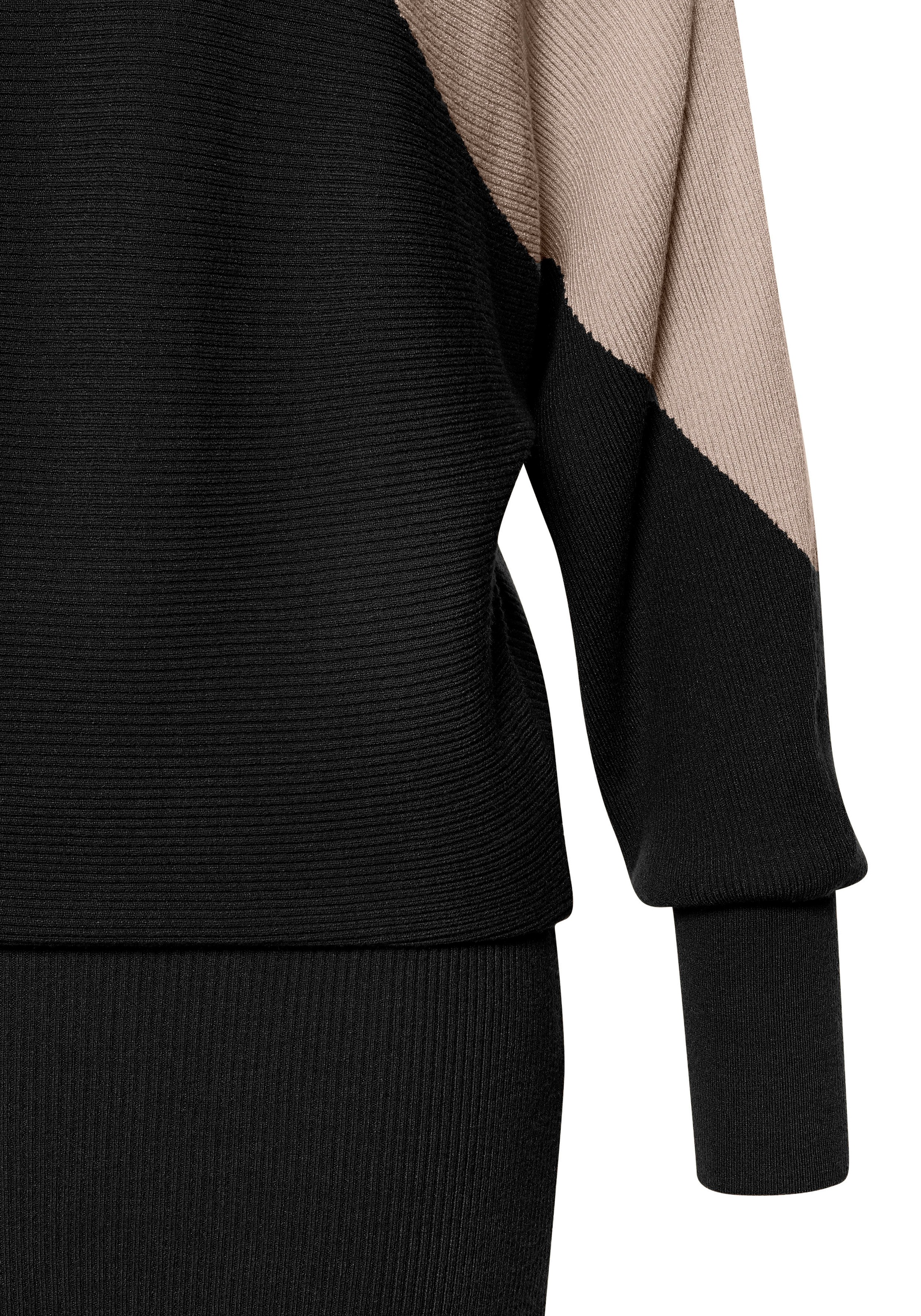 LASCANA Strickkleid, in Kontraststrick, Winterkleid
